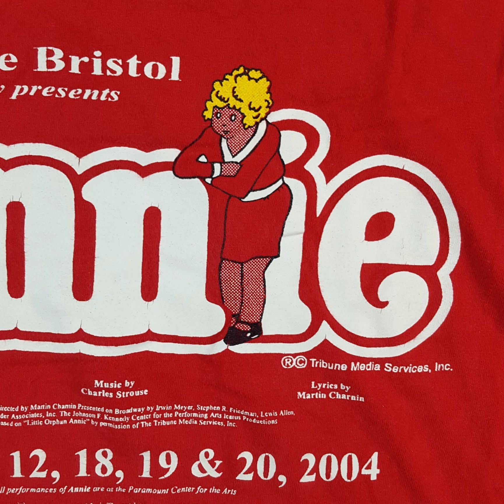 Hanes VINTAGE Hanes T-Shirt Adult XL Red Cartoon Theatre 90s Y2K Annie The Musical Bristol TN Men's Size XL Shirt Size US XL / EU 56 / 4 - 4 Thumbnail