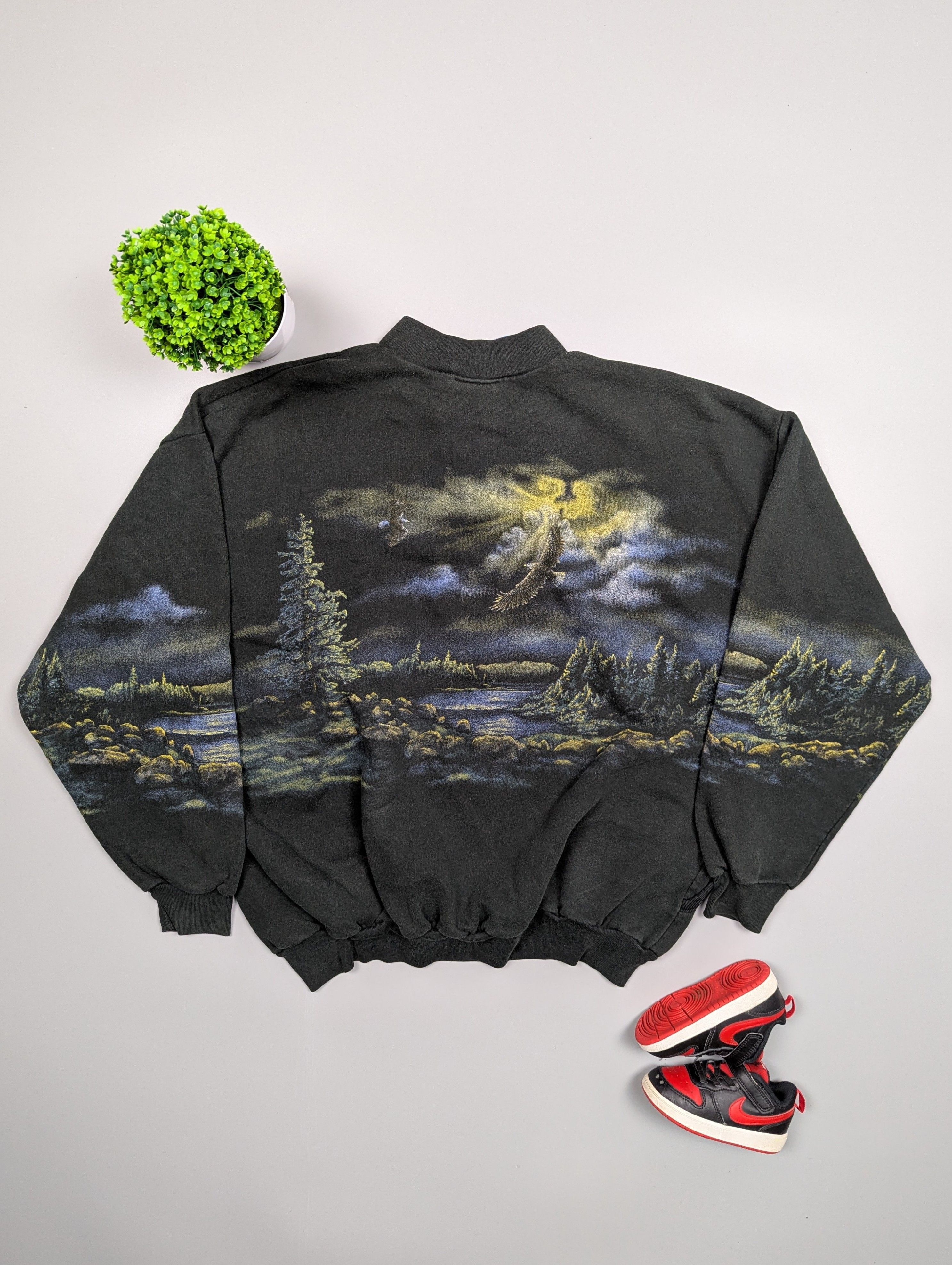 Vintage ART UNLIMITED VTG Sweatshirt/Sweater Nature & Eagles Print Size US XXL / EU 58 / 5 - 9 Thumbnail