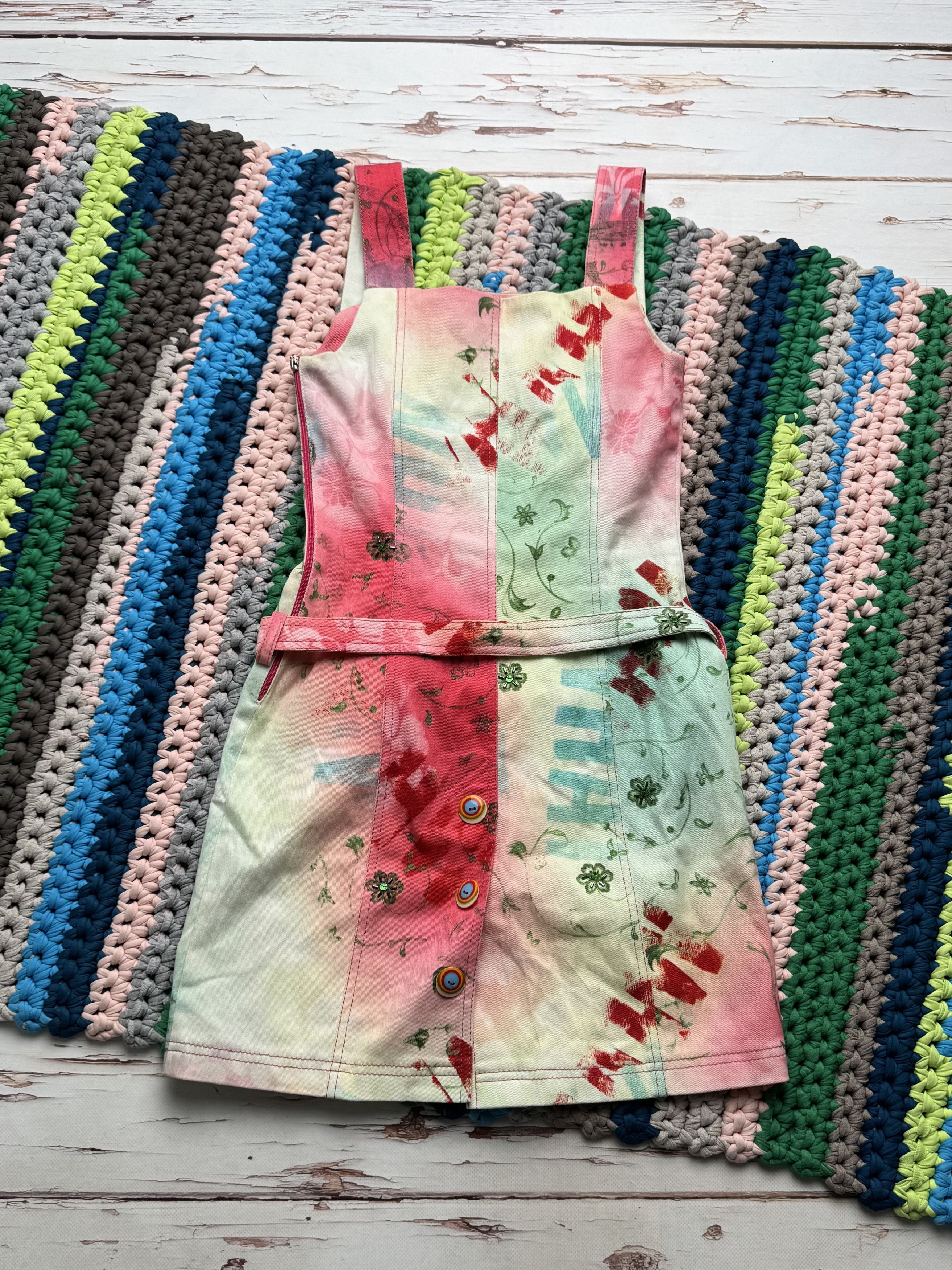 Custo Barcelona Vintage Custo Barcelona Mini Dress Abstract Print Belted Y2K Size XS / US 0-2 / IT 36-38 - 8 Thumbnail