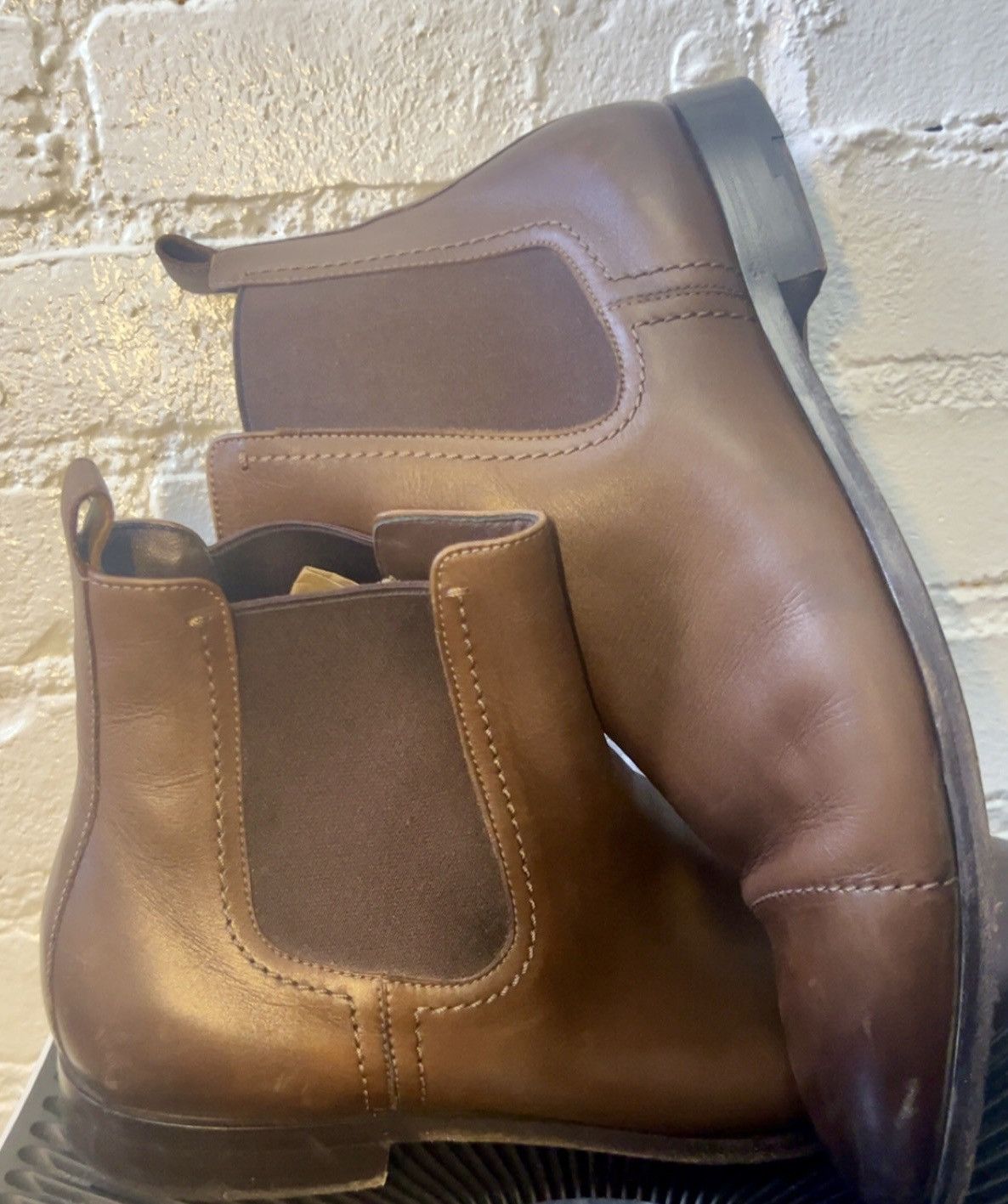 Ermenegildo Zegna Ermenegildo Zegna Leather Cap-Toe Chelsea Boots Size US 10 / EU 43 - 5 Thumbnail