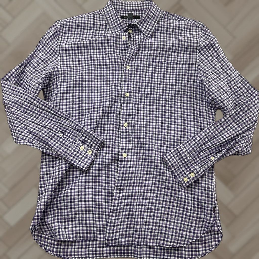 John Varvatos John Varvatos Plaid Long Sleeve Button Front Shirt Mens M Purple Size US M / EU 48-50 / 2 - 1 Thumbnail