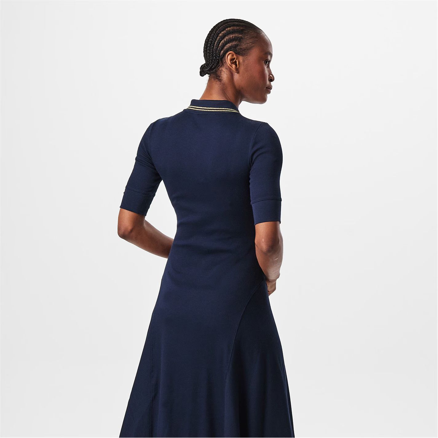 Lauren Ralph Lauren o1g2r1mq0825 Cotton-Blend Polo Dress in Navy Size L / US 10 / IT 46 - 3 Thumbnail