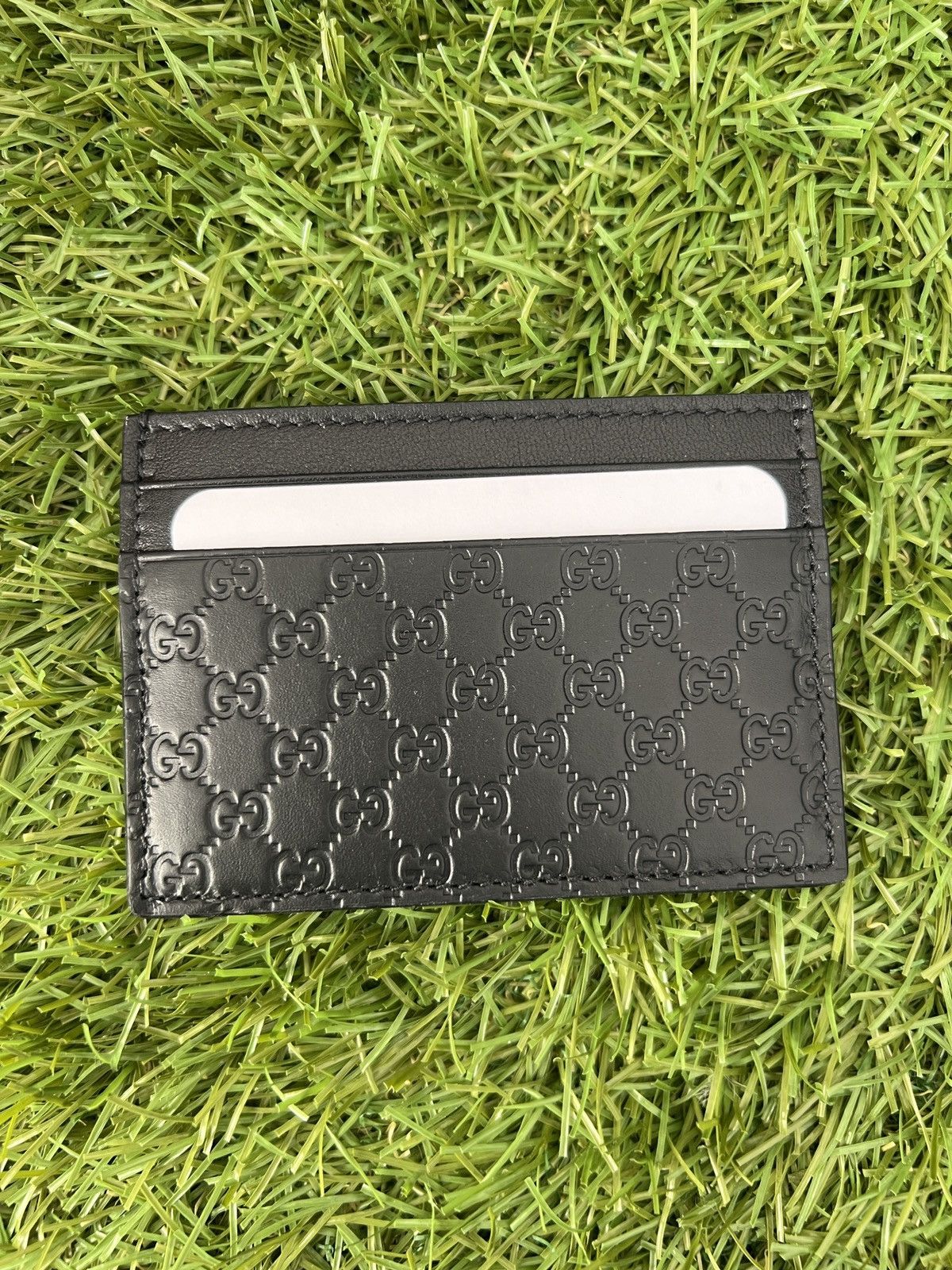 Pre-owned Gucci Black Monogram Cardholder