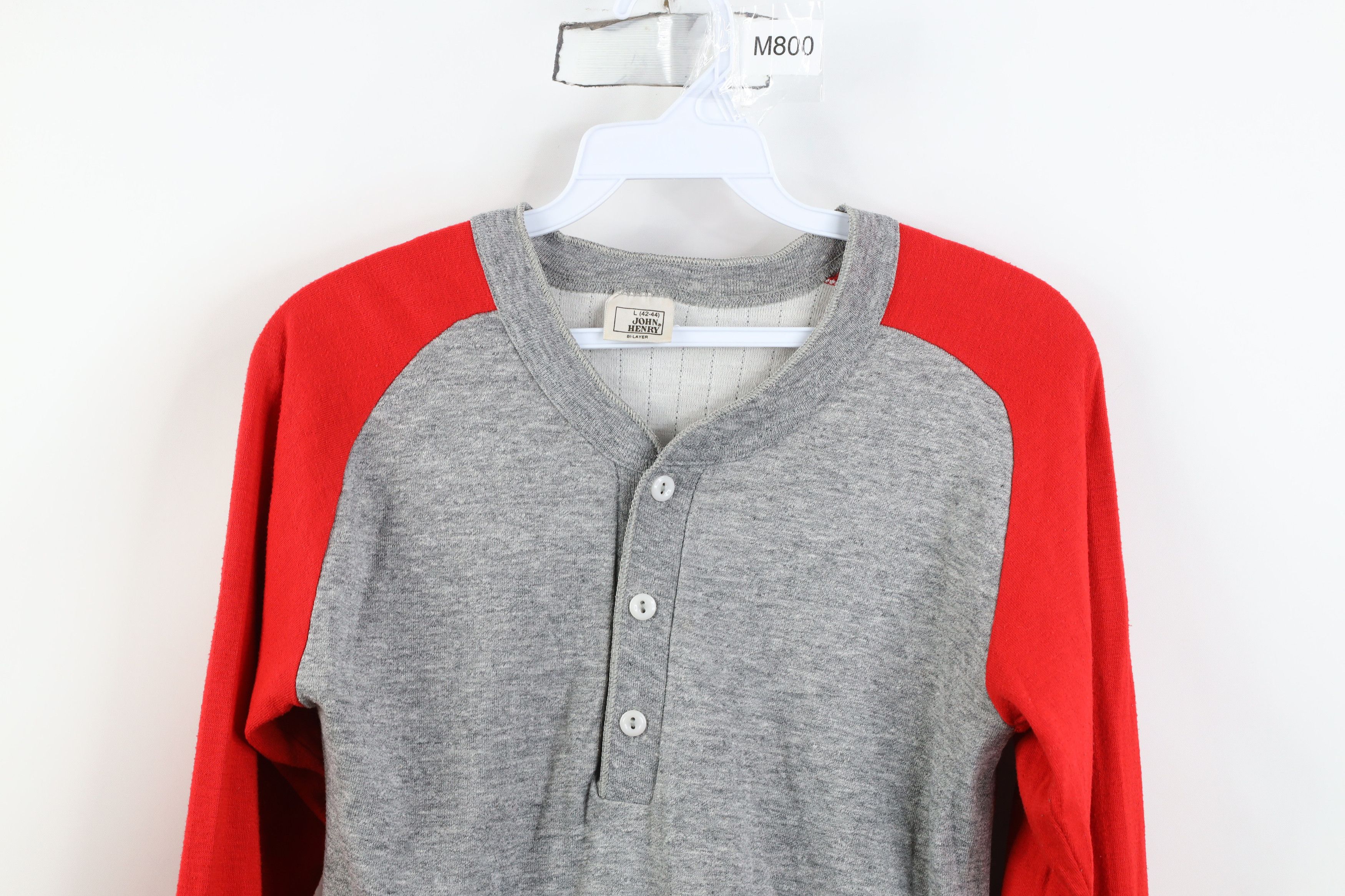 Vintage Vintage 70s Wall Thermal Knit Raglan Henley T-Shirt USA Size US L / EU 52-54 / 3 - 2 Thumbnail