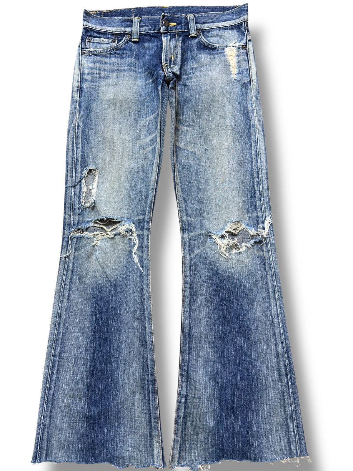 Edwin Vintage Edwin 503 Flare Bootcut Faded Distressed Denim Size US 29 - 1 Thumbnail