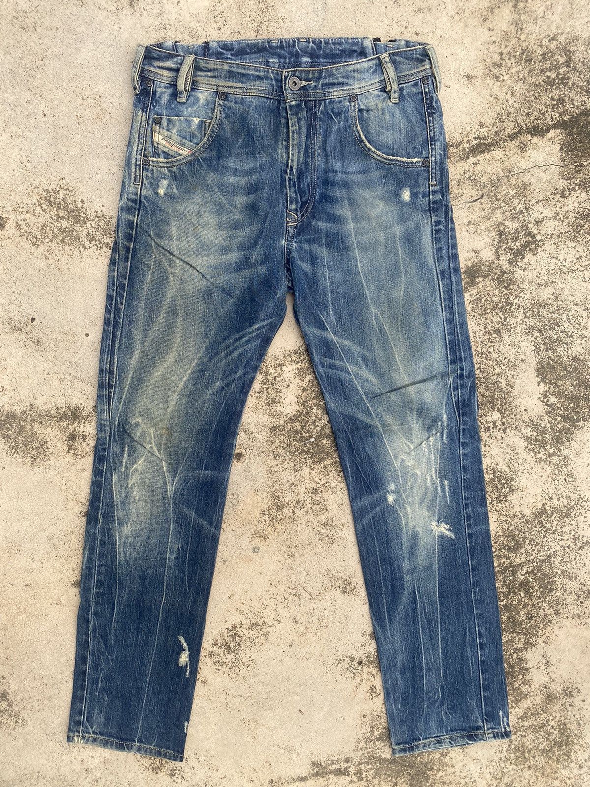 Designer × Diesel Diesel Distressed Claw Mark Faded Denim Jeans Size US 30 / EU 46 - 1 Thumbnail