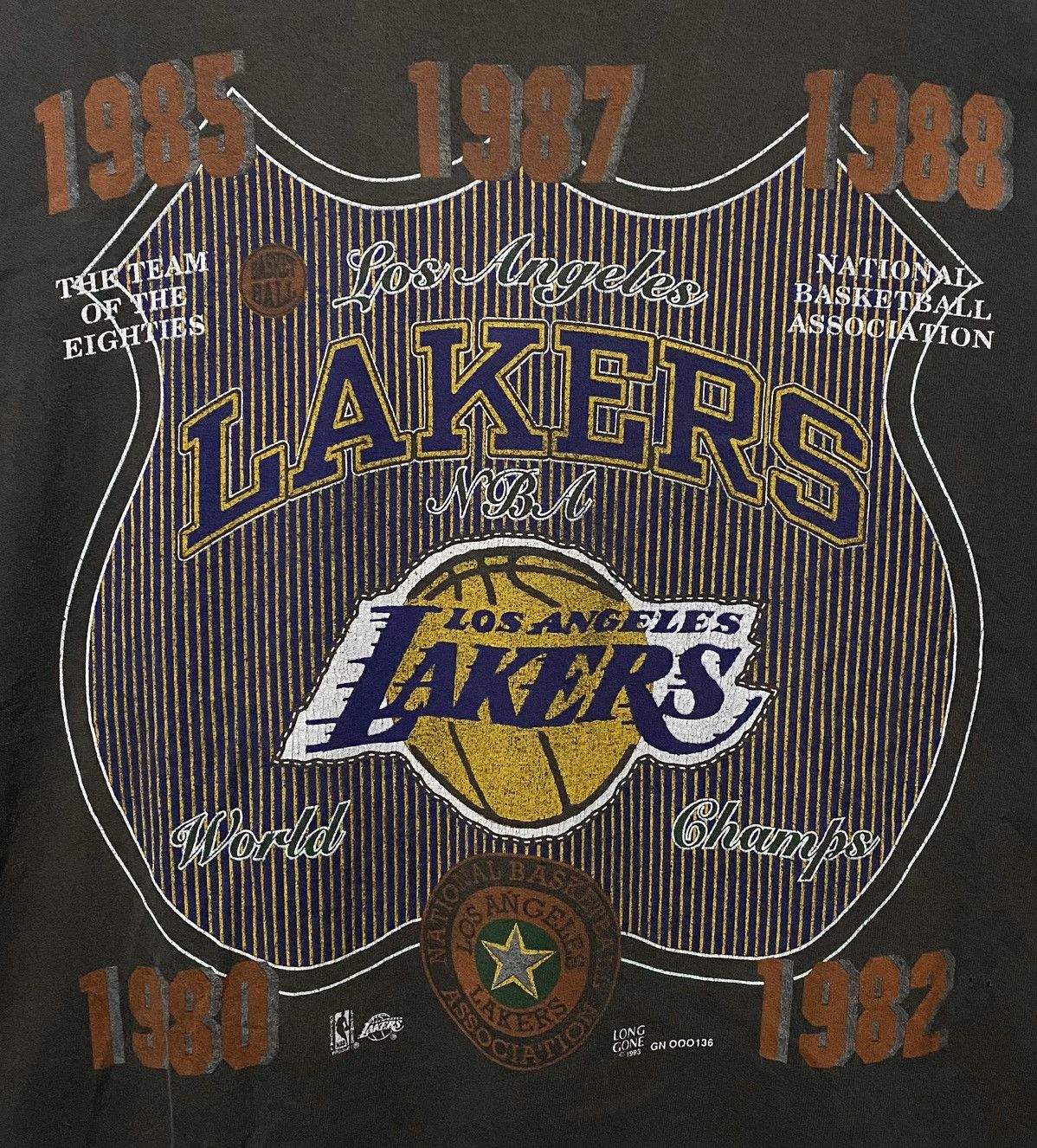 Tshirt Nba History LA Lakers Long Gone 1993 Vintage 90's