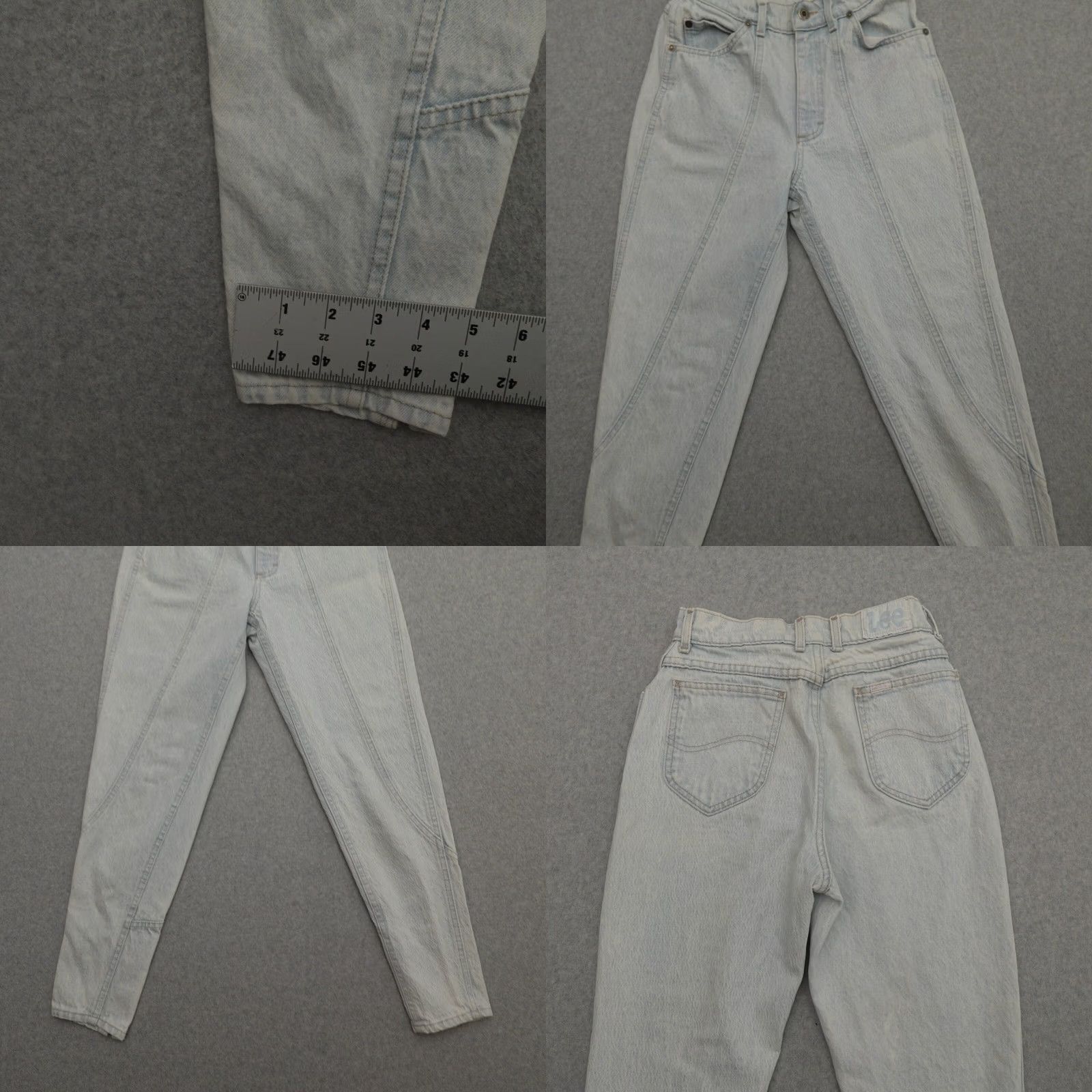 Lee Vtg Lee Jeans Pants Denim Acid Wash Tapered Womens Juniors 7 (7X28) *SEE PICS Size 28" / US 6 / IT 42 - 9 Thumbnail