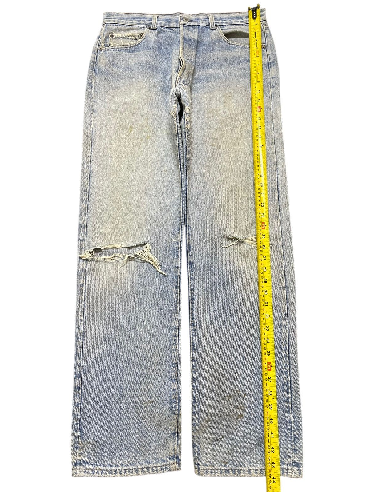 Levi's Crazy 70s Vintage Levis 501 Blue Light Mud Wash Distressed Size US 34 / EU 50 - 13 Thumbnail