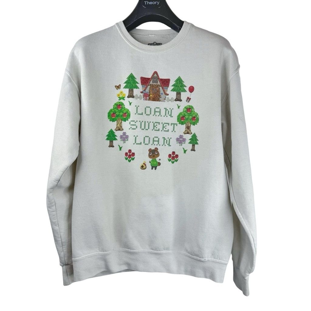 Nintendo ANIMAL CROSSING NINTENDO Men's White Game Graphic Sweatshirt Size US M / EU 48-50 / 2 - 2 Thumbnail
