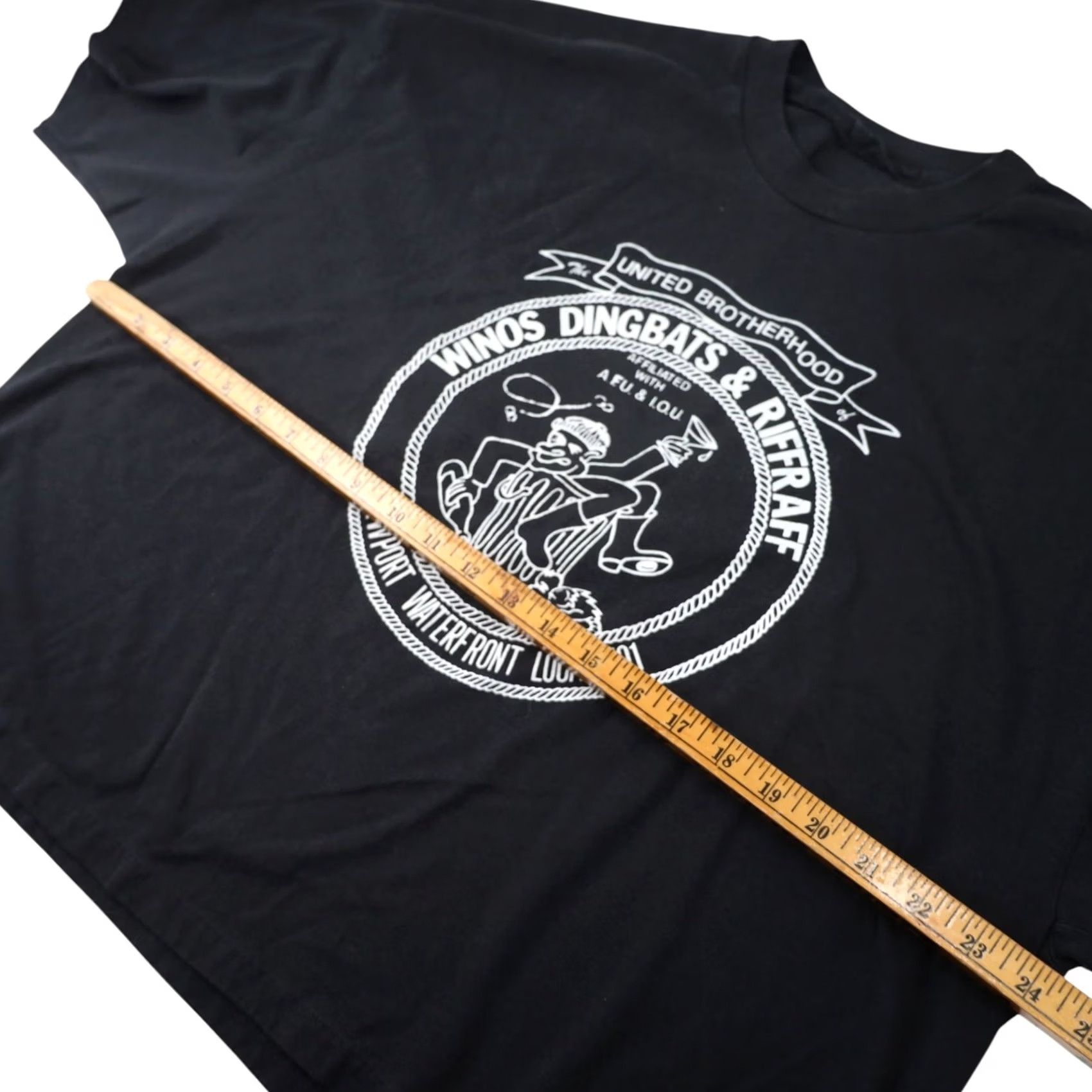 GRAFF VINTAGE Brotherhood of Winos, Dingbats, and Riff Raff Graphic Crop T Shirt XL Black Mens Size US XL / EU 56 / 4 - 7 Thumbnail