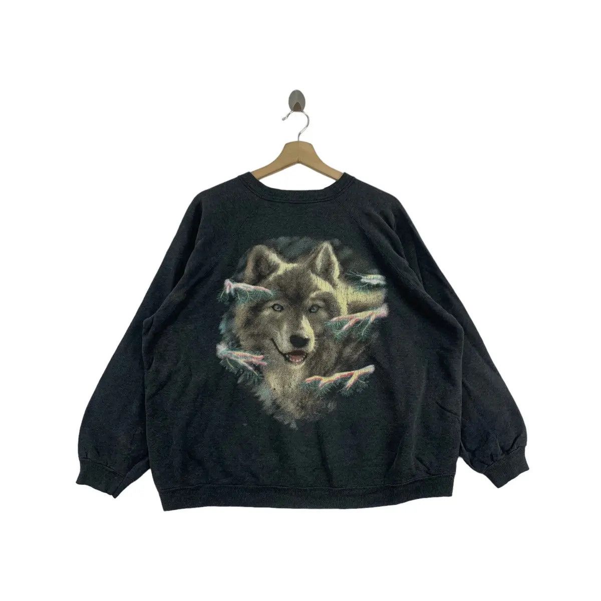 Vintage Vintage 90’ SIBERIAN HUSKY DOG Wolf Pet Painting Sweatshirt Size XL / US 12-14 / IT 48-50 - 1 Thumbnail