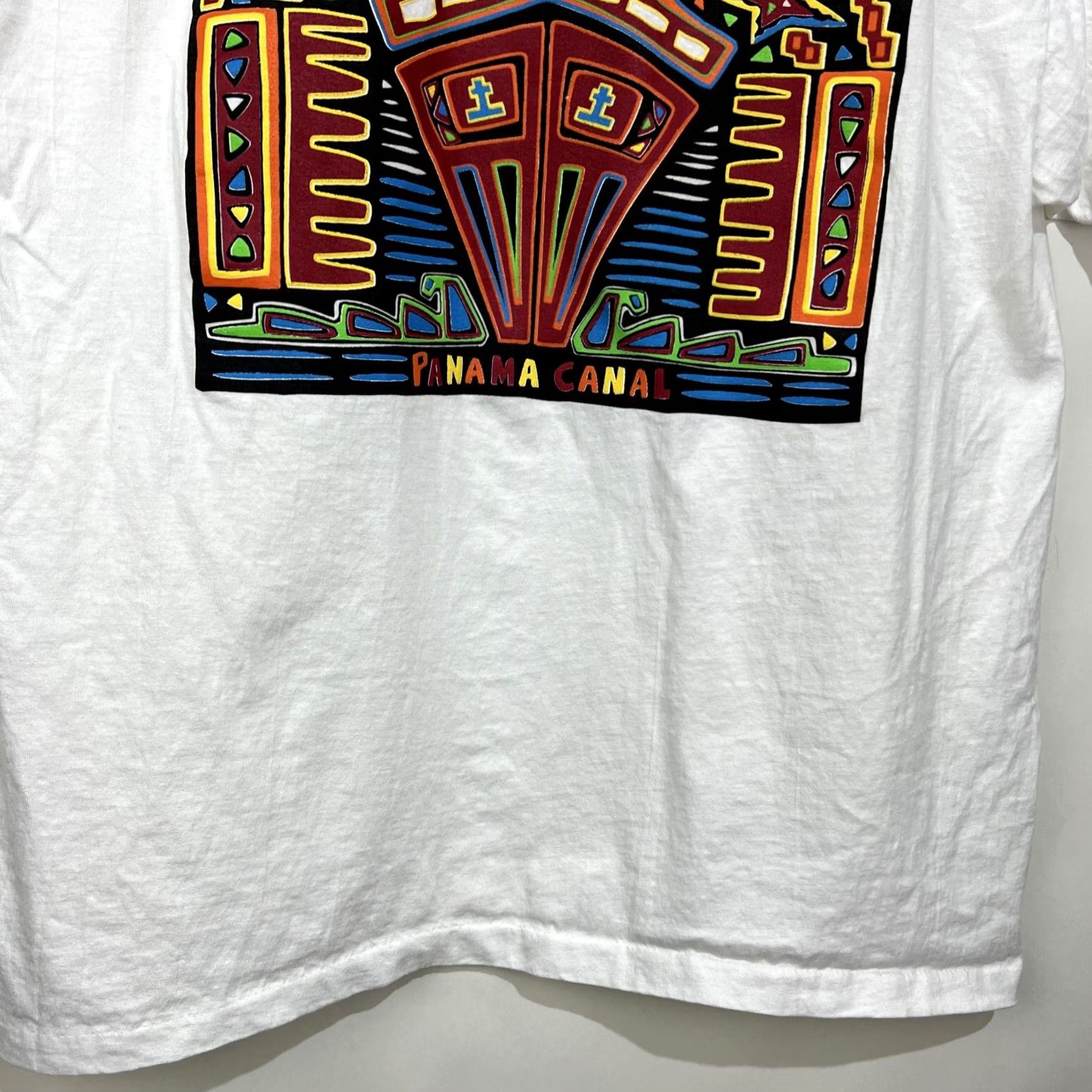 Vintage VINTAGE Double B Santa Fe Panama Canal T Shirt XL Men Logo Geometric 100% Cotton White Crew Neck Short Sleeve 1990s USA Size US XL / EU 56 / 4 - 7 Thumbnail