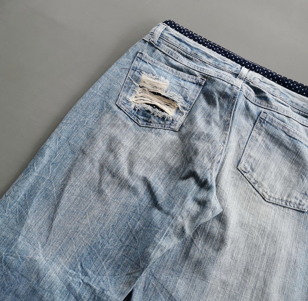 Japanese Brand Unbrand Polkadot Double Waist Jeans Size US 30 / EU 46 - 5 Thumbnail