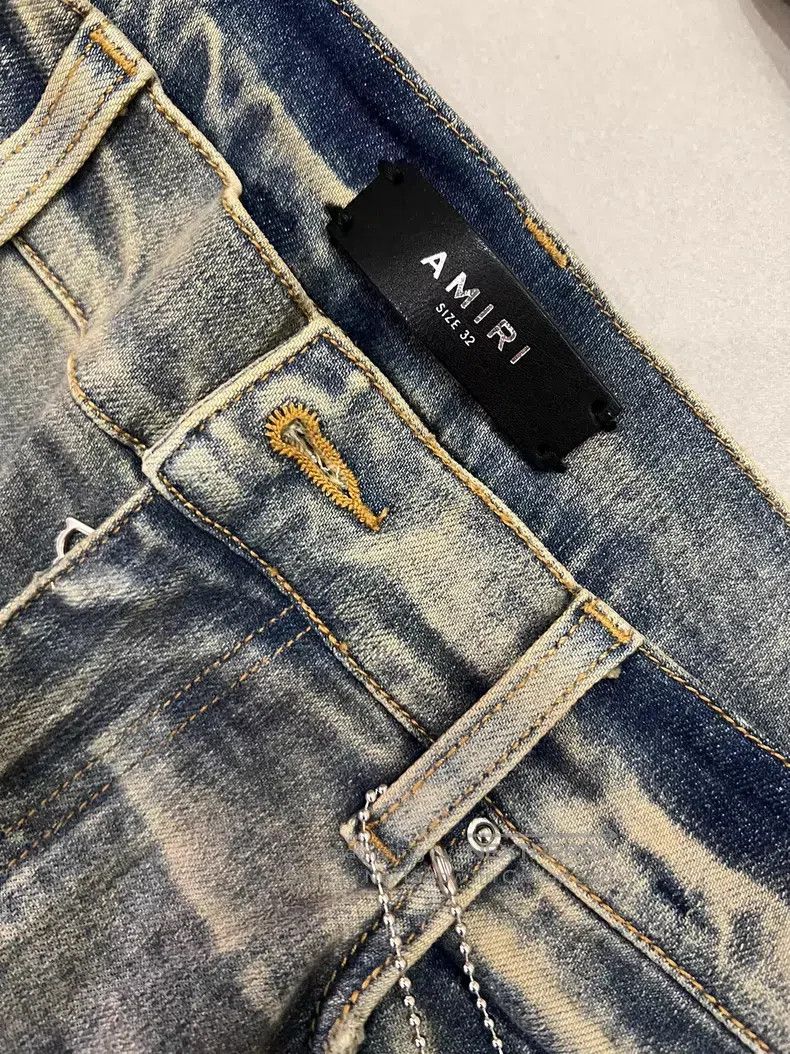 Amiri Amiri Three Headed Snake Embroidered Patchwork Slim Fit De Size US 32 / EU 48 - 3 Thumbnail