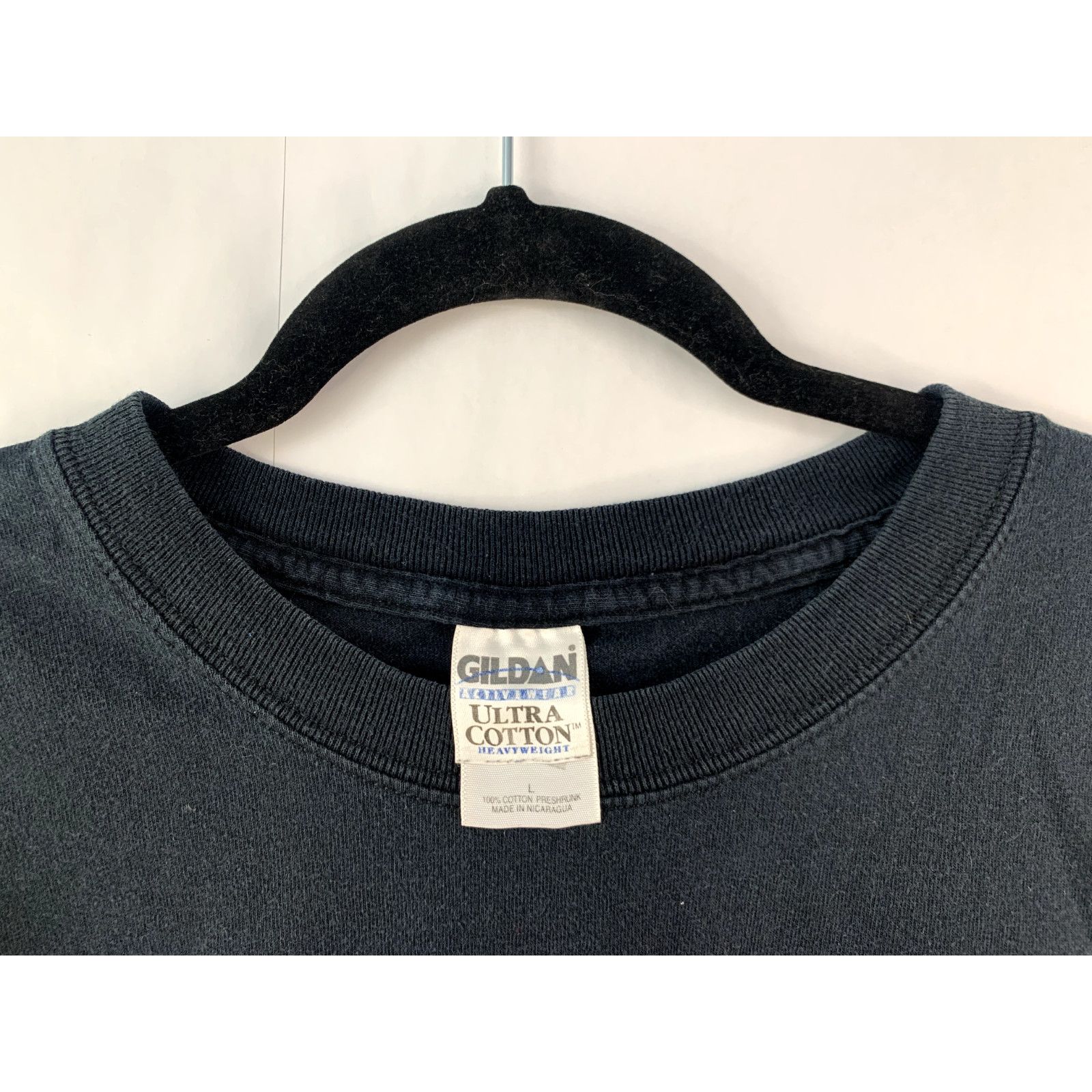 Gildan Vintage Baseball Shirt Men's Large Black Three Rivers Tee L Size US L / EU 52-54 / 3 - 3 Thumbnail