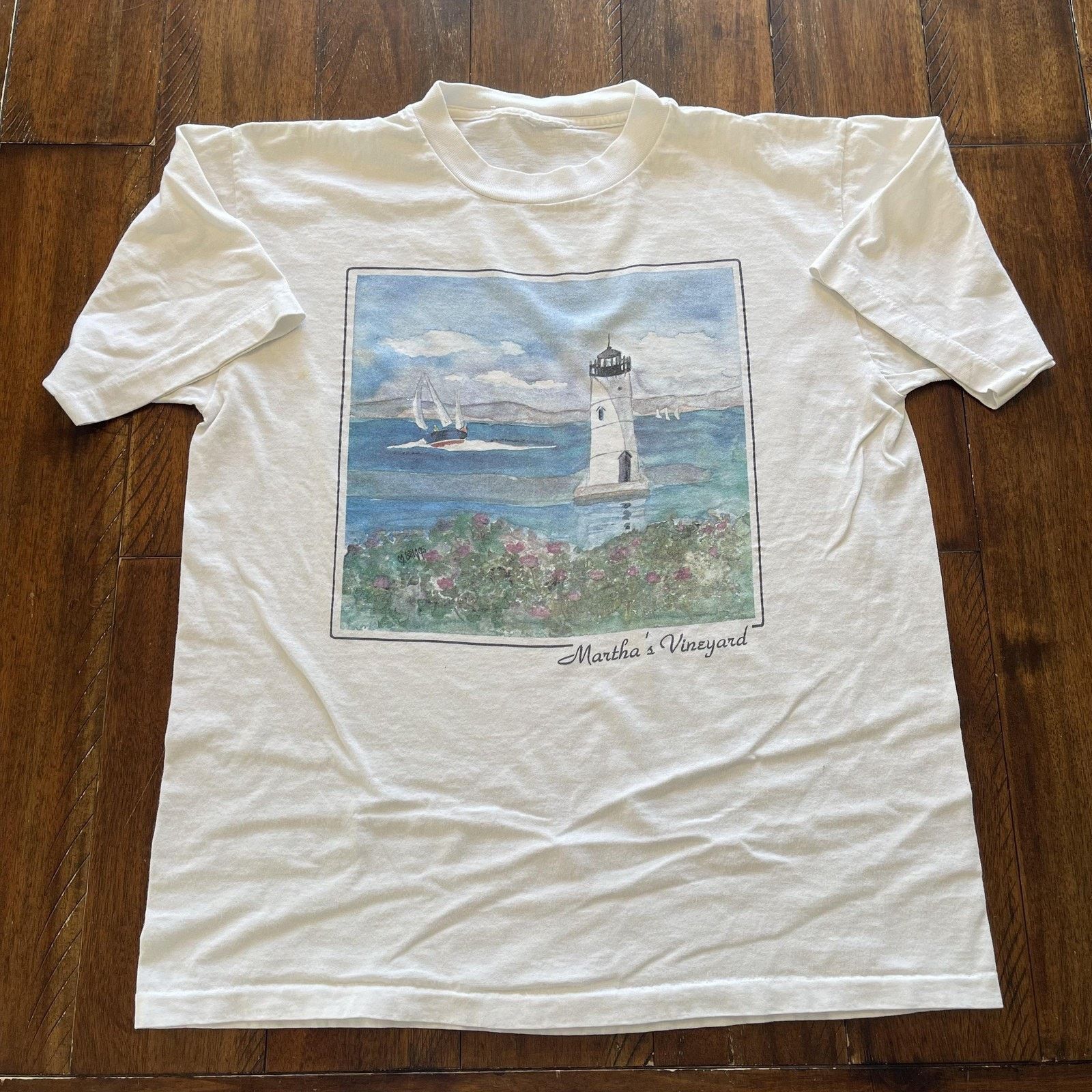 Other Martha's Vineyard Shirt M Lighthouse Sailboat Graphic Tee Size US M / EU 48-50 / 2 - 2 Thumbnail