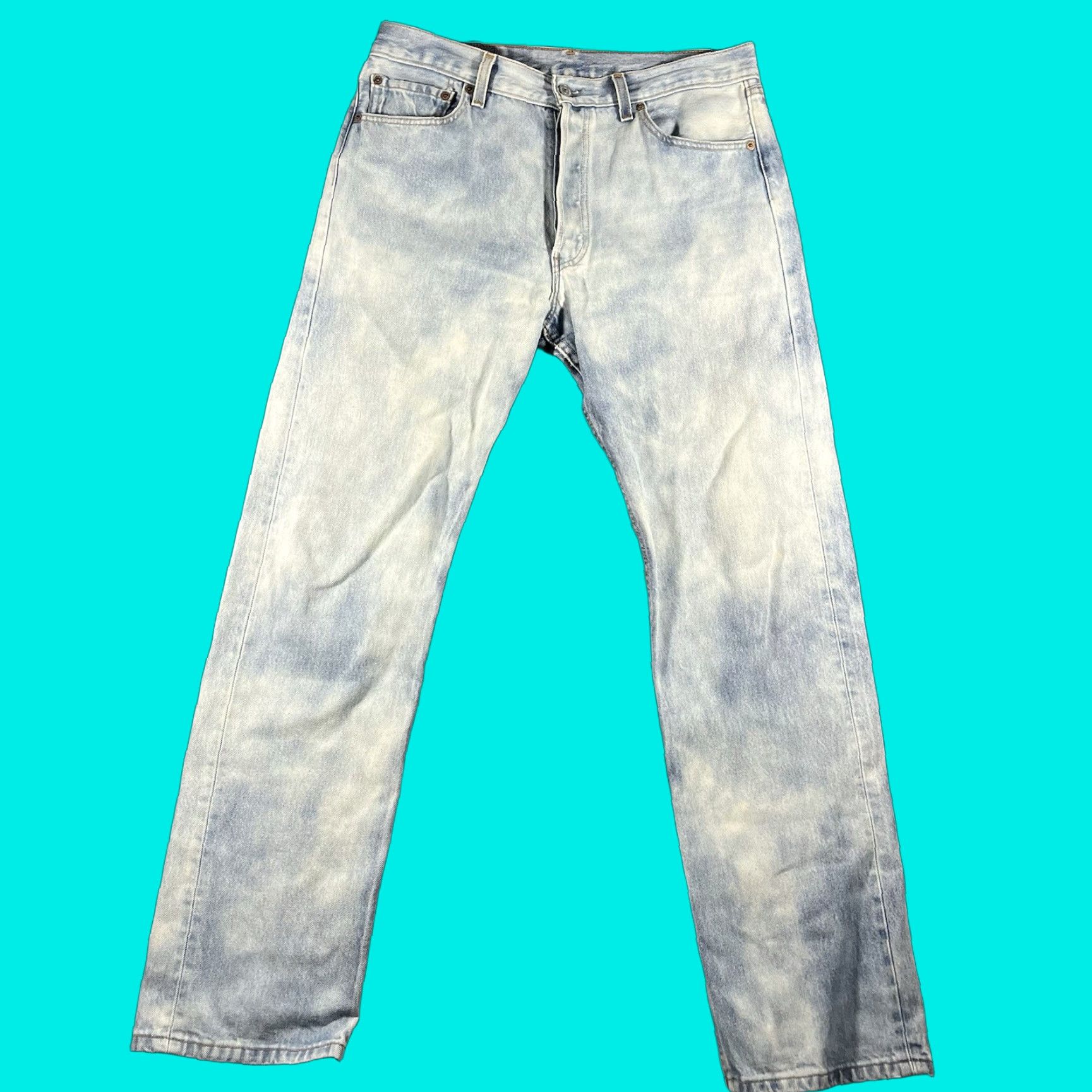 Levi's VINTAGE Levi's 501XX Jeans Denim Button Fly Regular Mens Jeans 34x31 Blue 90s USA Straight Limited Distressed USA Theme Men Size US 34 / EU 50 - 1 Thumbnail
