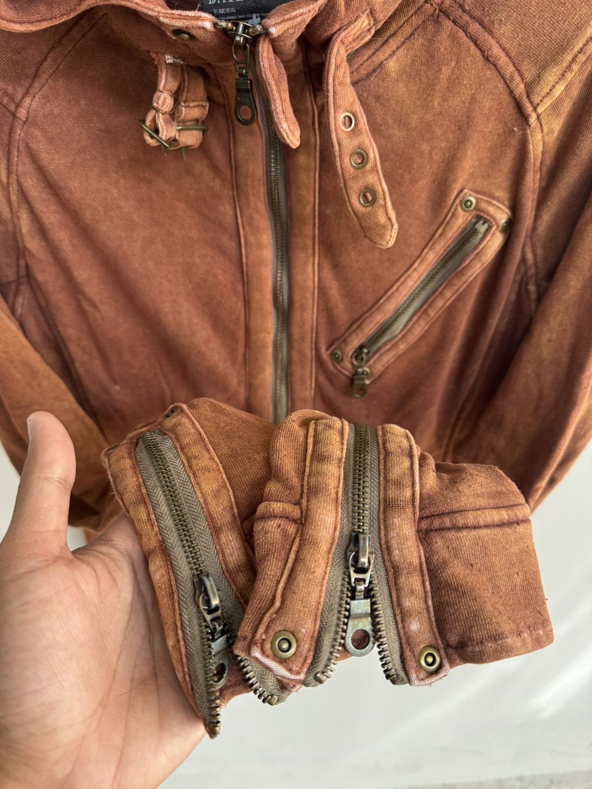 Japanese Brand VINTAGE Y2K BROWN ZIP-UP HOODED SWEAT JACKET JAPANESE STYLE Size US S / EU 44-46 / 1 - 4 Thumbnail