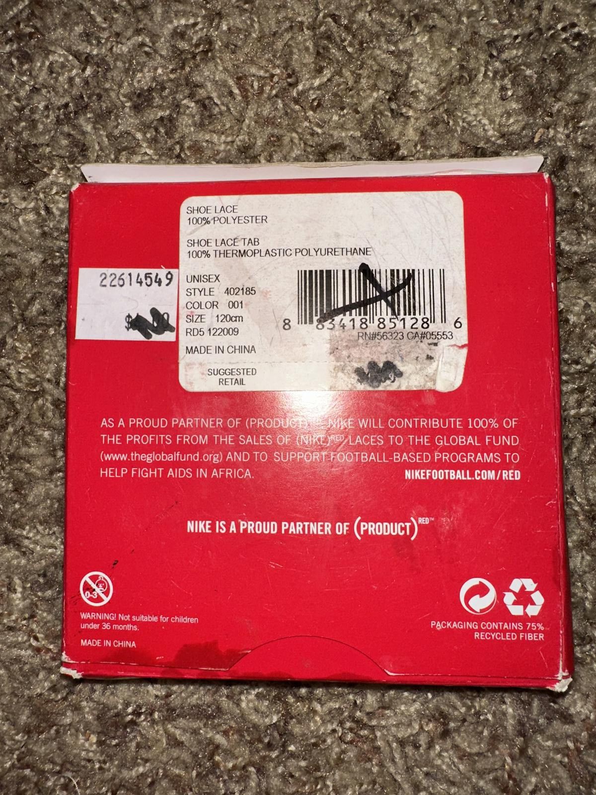 Nike Nike Lace Up 2 Save Lives Red Shoe Laces 120cm Designed To Fight Aids Size US 9 / EU 42 - 7 Thumbnail