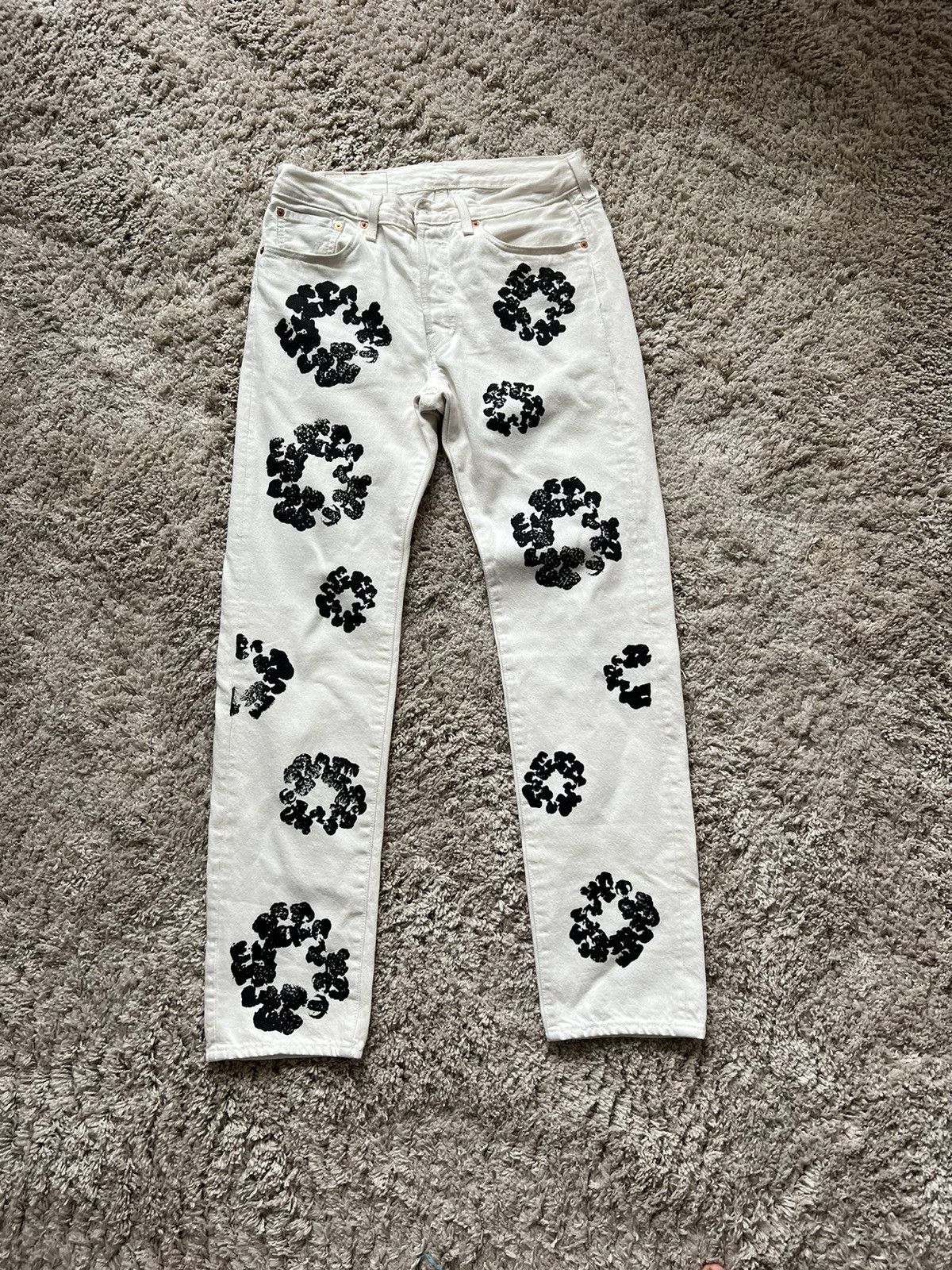 DENIM TEARS × Levi's DENIM TEARS WHITE & BLACK Size US 30 / EU 46 - 1 Thumbnail