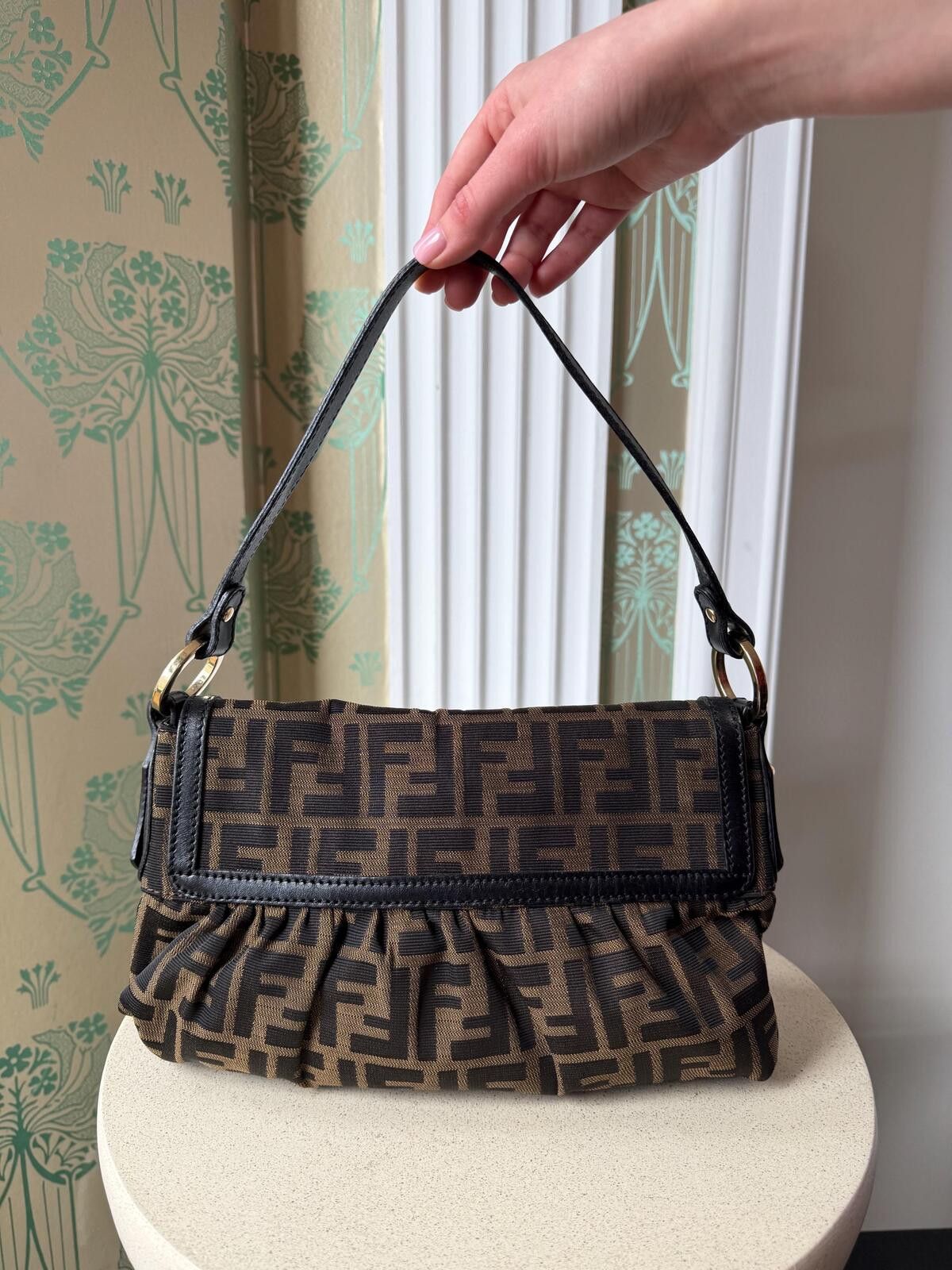 Fendi Vintage Fendi Brown Zucca Canvas and Leather Shoulder Bag Size ONE SIZE - 6 Thumbnail