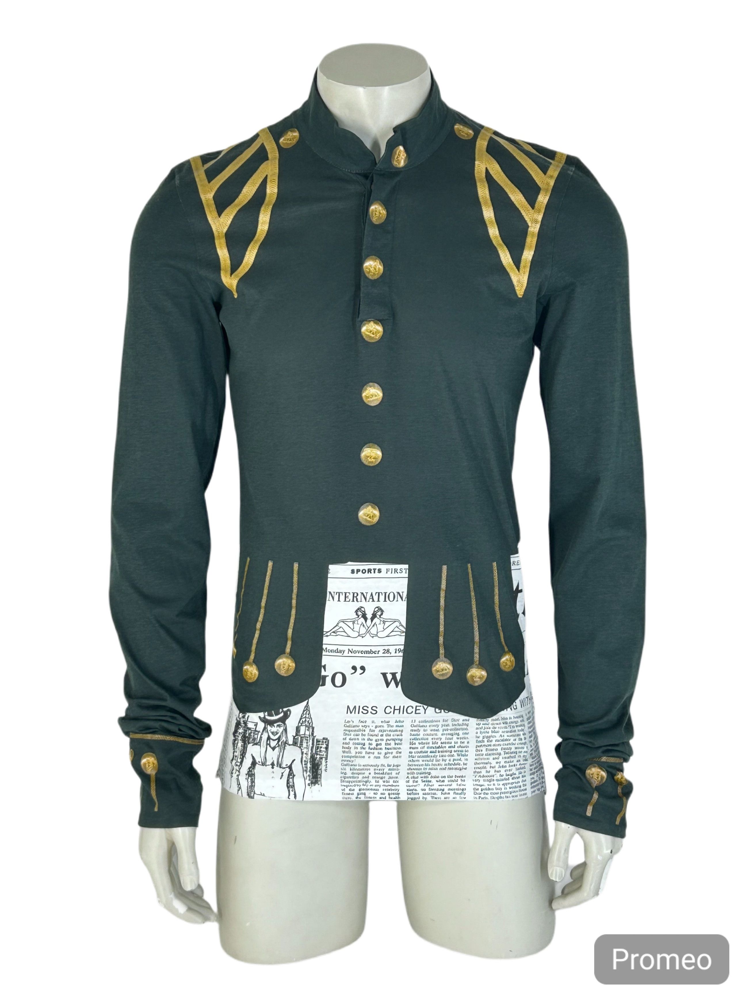 John Galliano John Galliano Henley Style Shirt With Military Tunic Inspire Size US XL / EU 56 / 4 - 1 Thumbnail