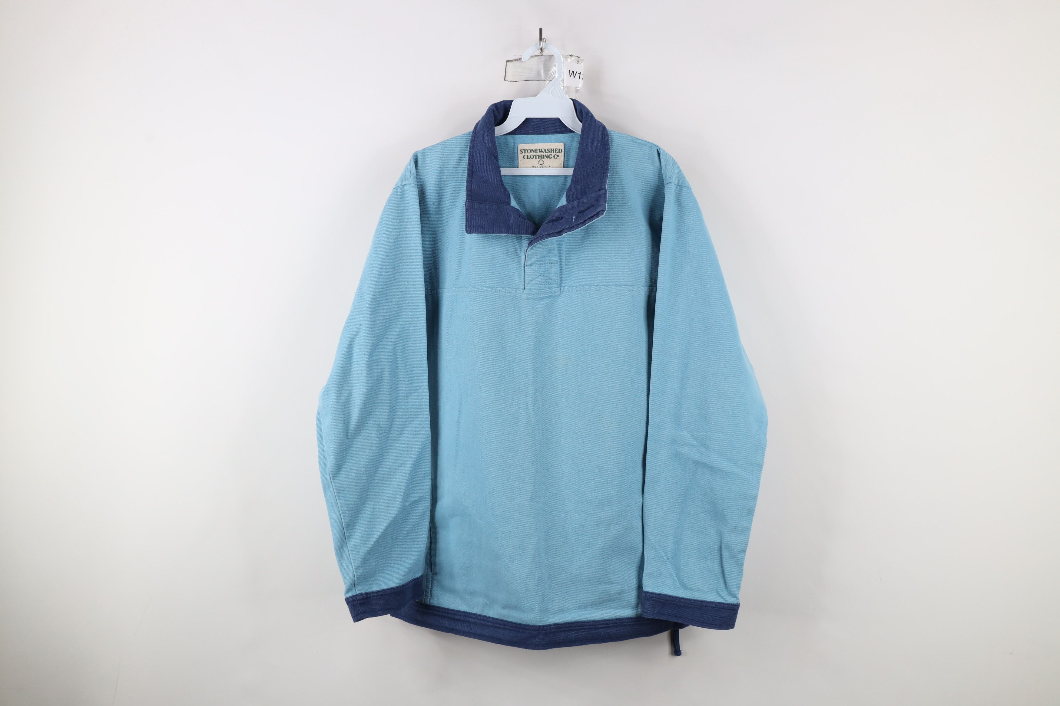 Vintage Vintage 90s Streetwear Stonewash Pullover Henley Jacket Size US M / EU 48-50 / 2 - 1 Thumbnail