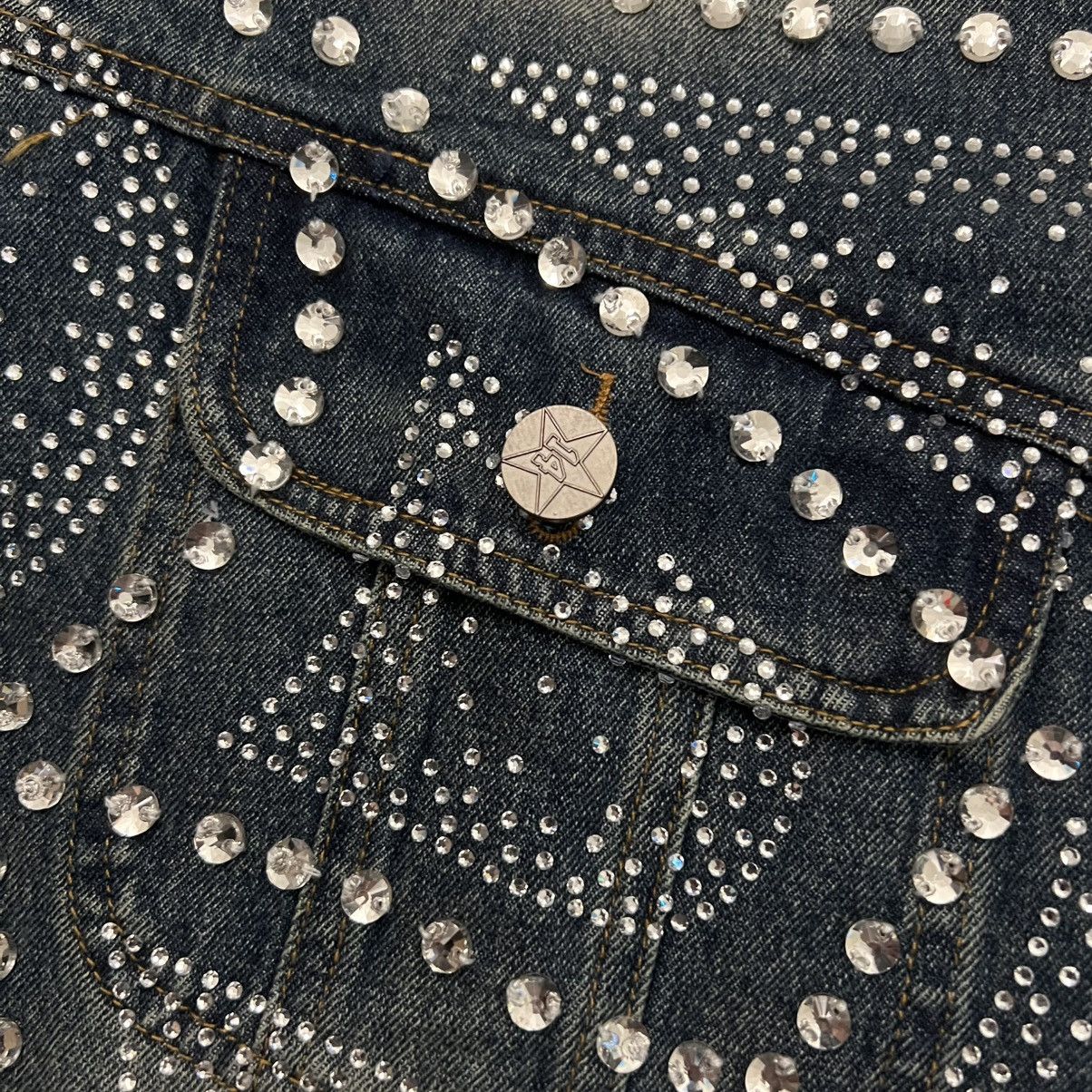 Vale Vale Forever All Over Rhinestone Denim Trucker Jacket Size US L / EU 52-54 / 3 - 4 Thumbnail