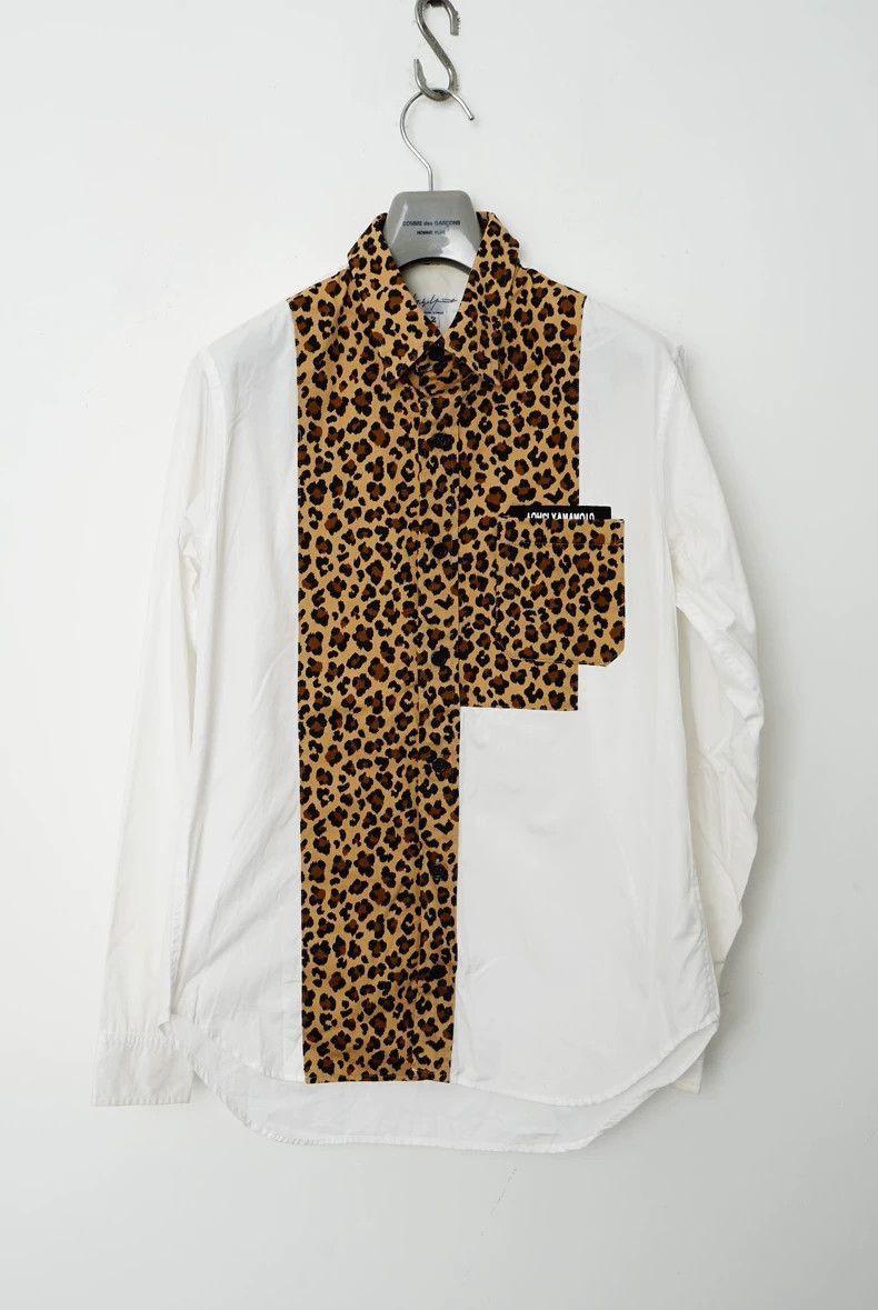 Yohji Yamamoto Yohji Yamamoto Yohji Yamamoto Leopard Print Collared Shirt Size US M / EU 48-50 / 2 - 1 Thumbnail