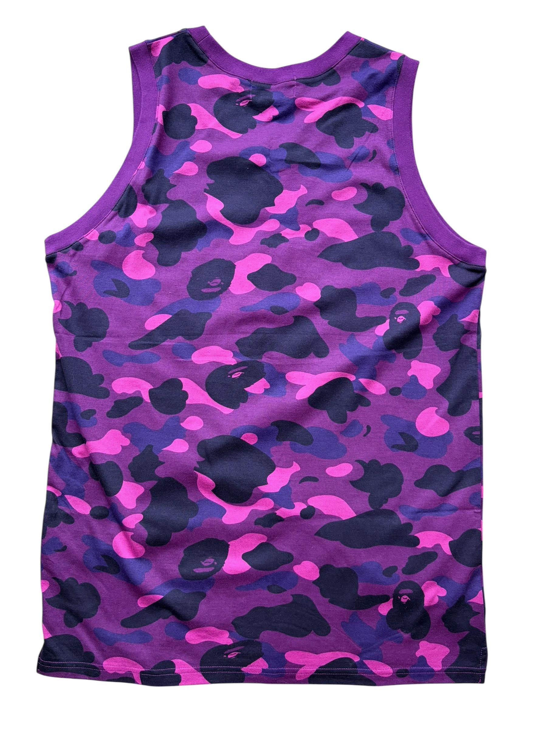 Bape Bape Purple Camo White College Logo Sleeveless Tank Top Size US L / EU 52-54 / 3 - 2 Thumbnail