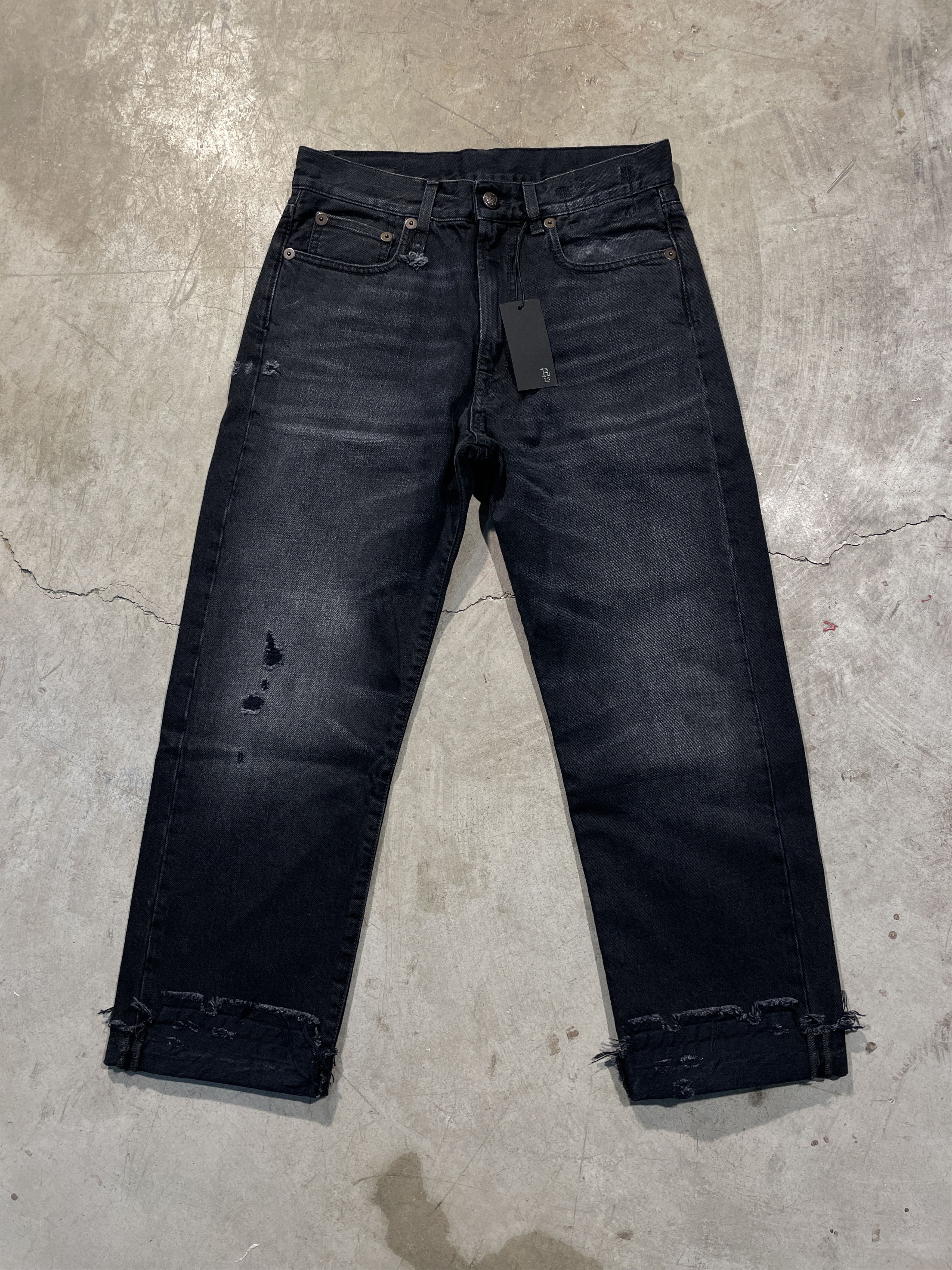 R13 R13 Boyfriend - JAKE BLACK Jeans Size 24" / US 00 / IT 34 - 1 Thumbnail