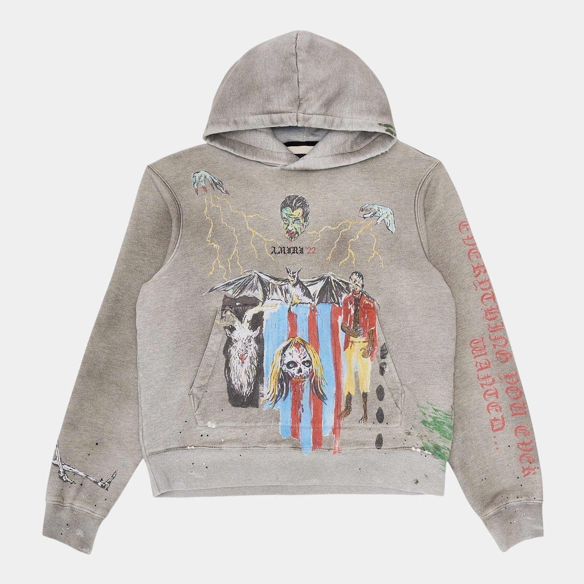 入手困難 AMIRI x Wes Lang Blood 38' グレー パーカー Amiri Wes Lang Blood 38' Grey Hoodie – Zoo Fashions
