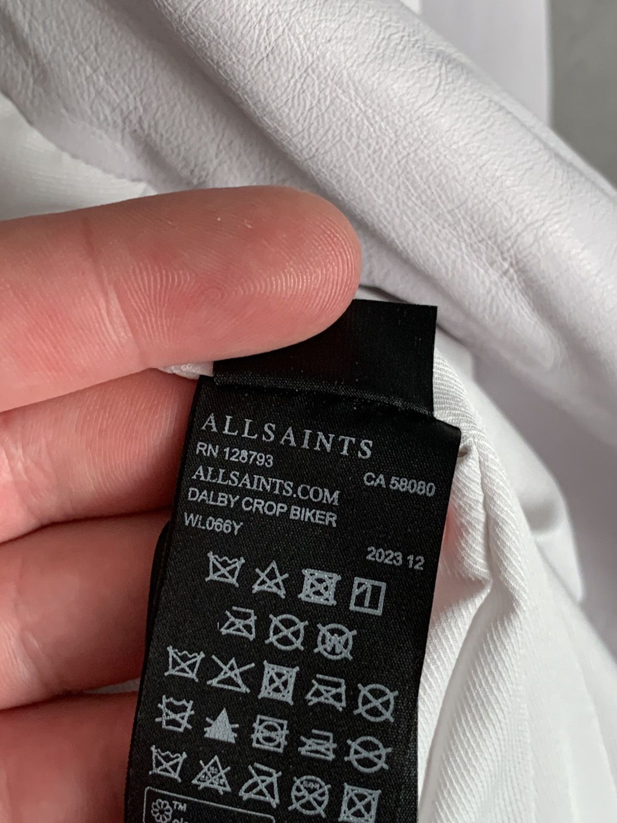 Allsaints AllSaints Leather Dalby Biker Crop White Jacket sz US2/EU34 Size XS / US 0-2 / IT 36-38 - 13 Thumbnail