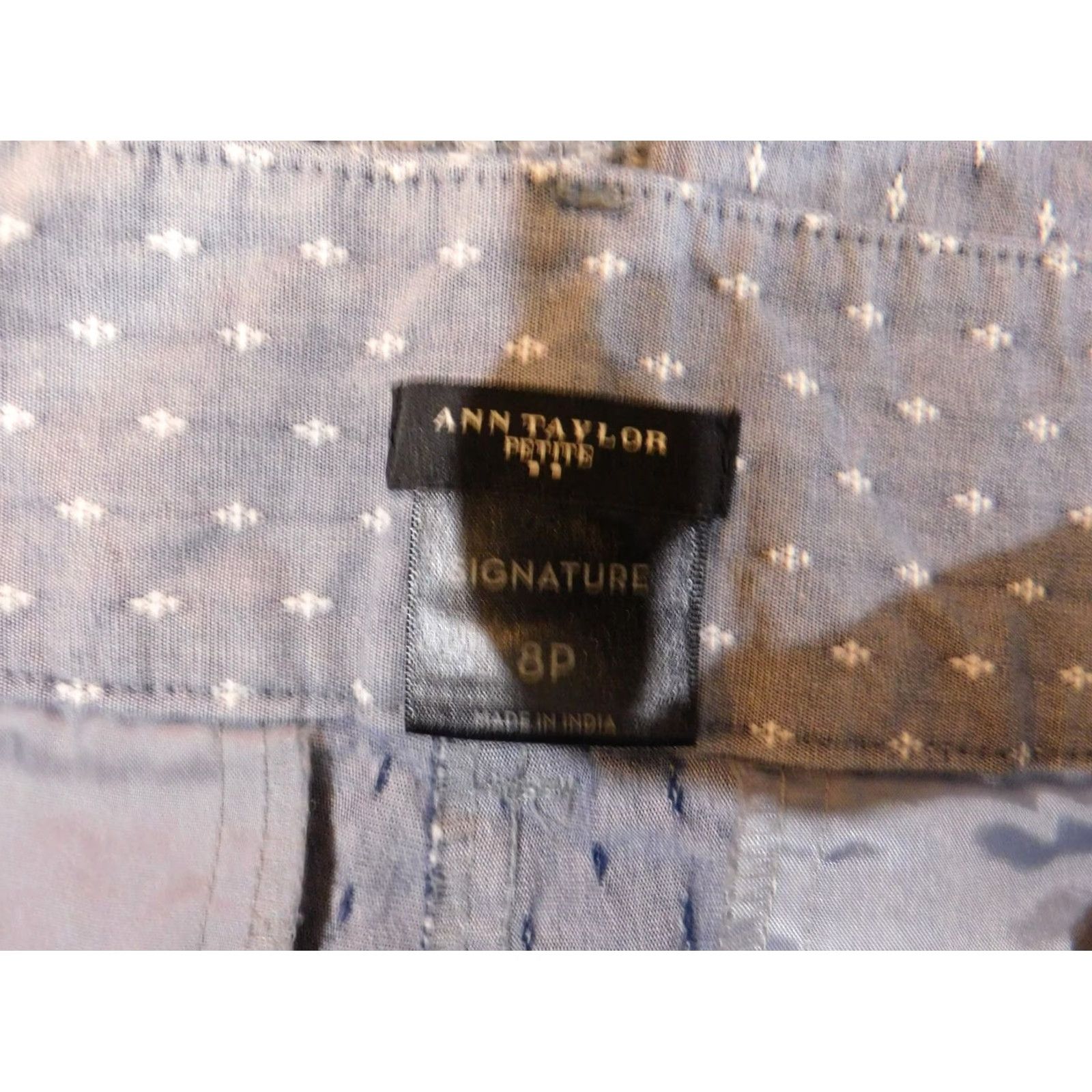 Ann Taylor Ann Taylor Pants 8P Blue Signature Womens Straight Crop Chino Stretch Casual Slim Kick Crop 20.5in Inseam Petite Petite Womens Pants 20.5in Size 30" / US 8 / IT 44 - 4 Thumbnail