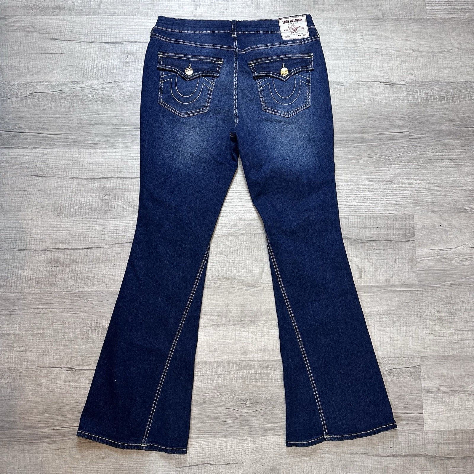True Religion True Religion Women's 31 Joey Twisted Flare Mid Rise Jeans Size 31" - 7 Thumbnail