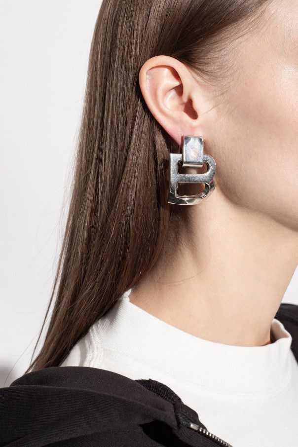 Balenciaga o1bcso1str1024 Size: OS / Hourglass Crash Earrings Silver Size ONE SIZE - 2 Thumbnail