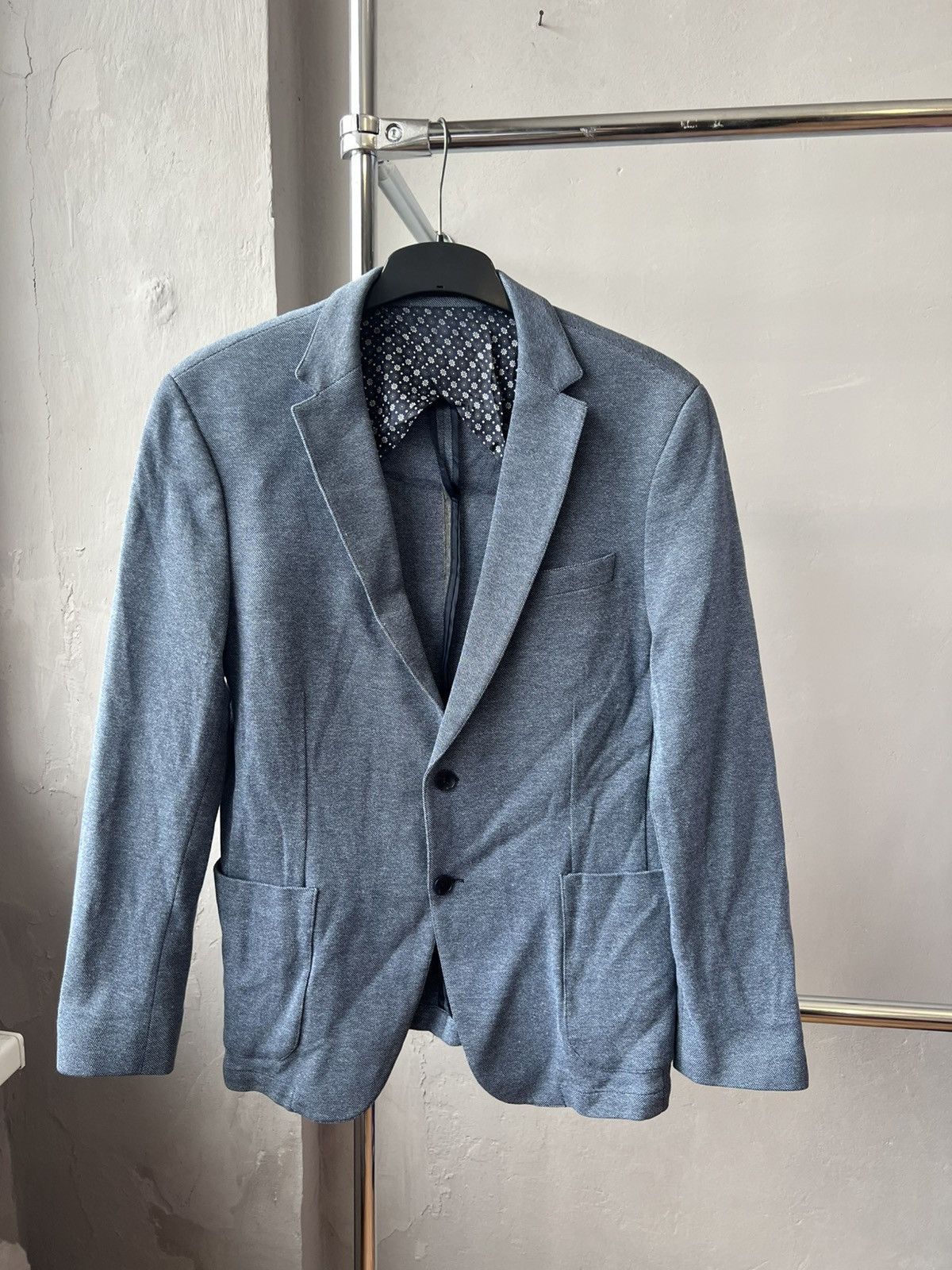 Louis Feraud LOUIS FERAUD PARIS MADE IN ITALY BLUE MENS SOLID BLAZER 52 Size 52R - 3 Thumbnail