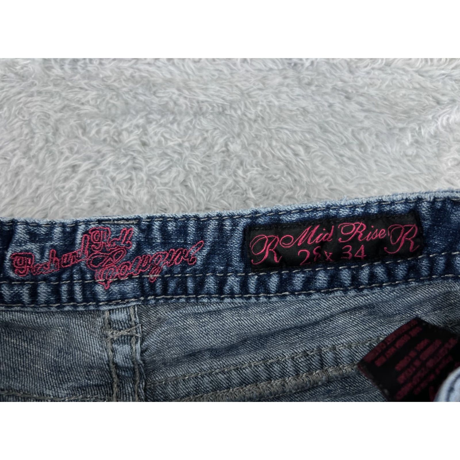 Denime Rock And Roll Cowgirl Jeans Womens 28 Blue Denim Mid Rise Bootcut 26x31 Read Rock Girls Womens Jeans Size 28" / US 6 / IT 42 - 6 Thumbnail