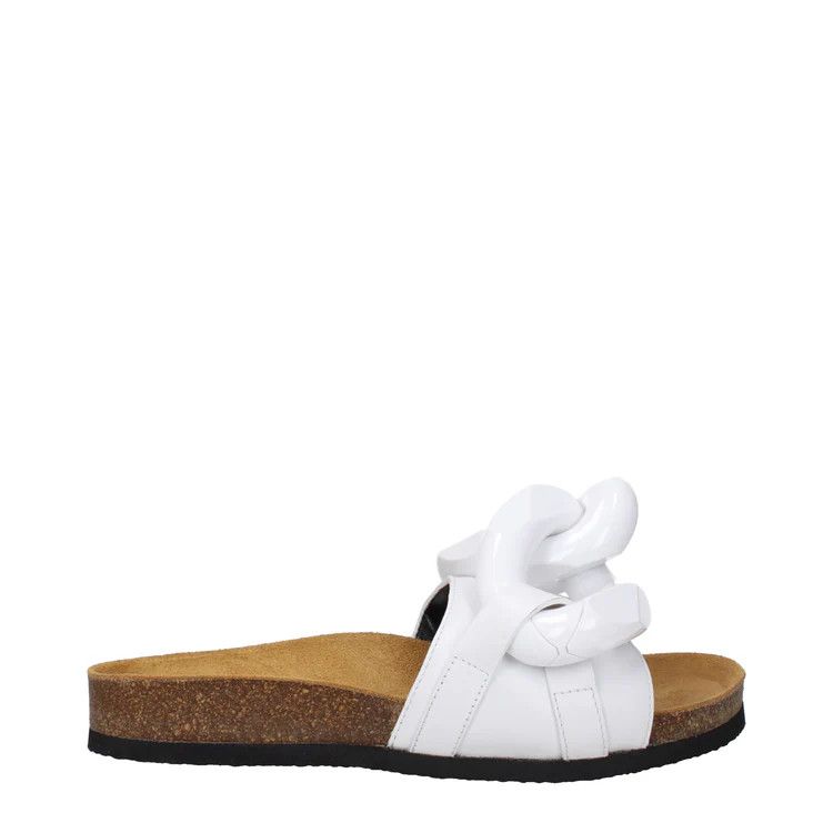 JW Anderson ob1o1e1124 Leather Slippers in White Size US 7 / IT 37 - 1 Thumbnail