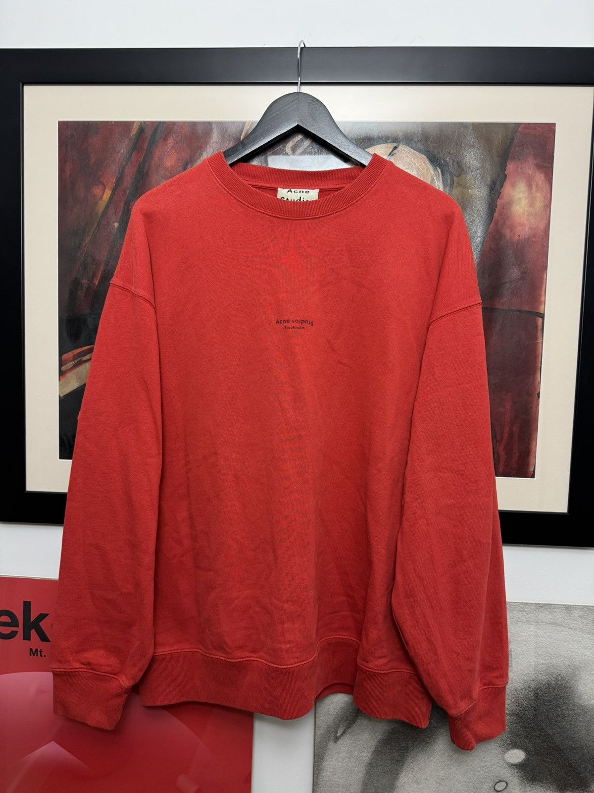 Acne Studios Reverse-logo Oversize Crewneck Stockholm Boxy