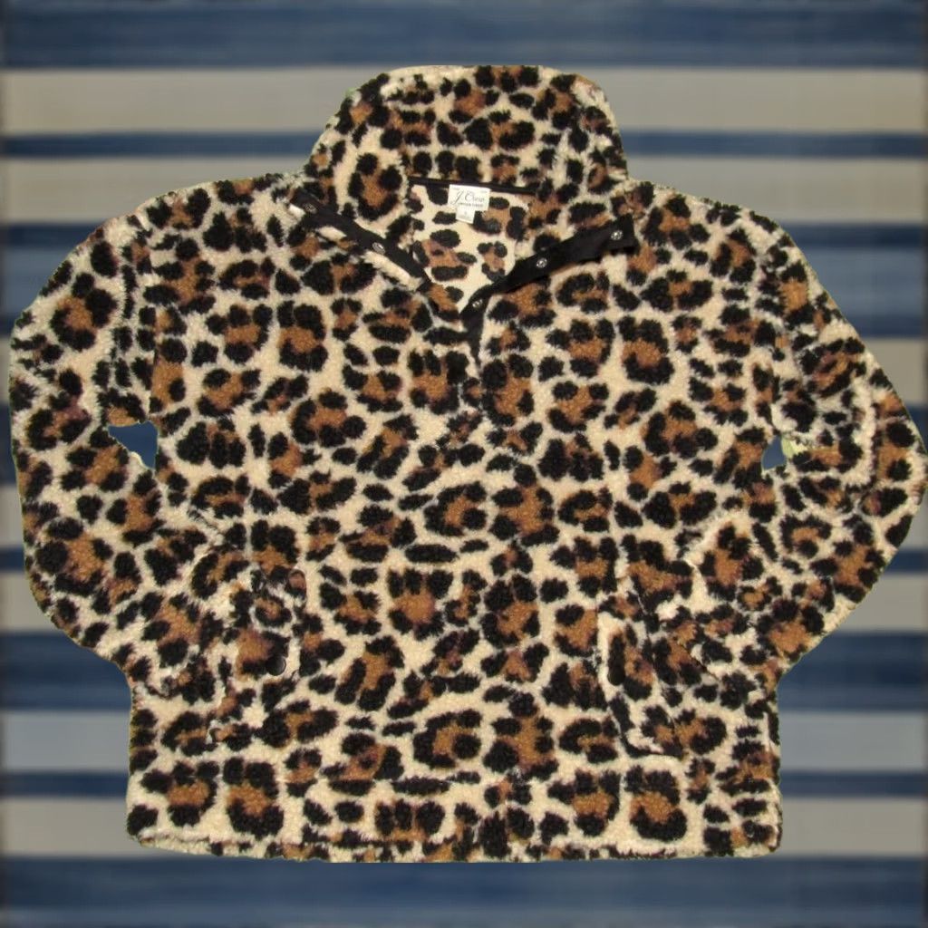 Vintage J CREW Sherpa Snap Fleece In Leopard Print Small Shirt Women XS? Size S / US 4 / IT 40 - 1 Thumbnail