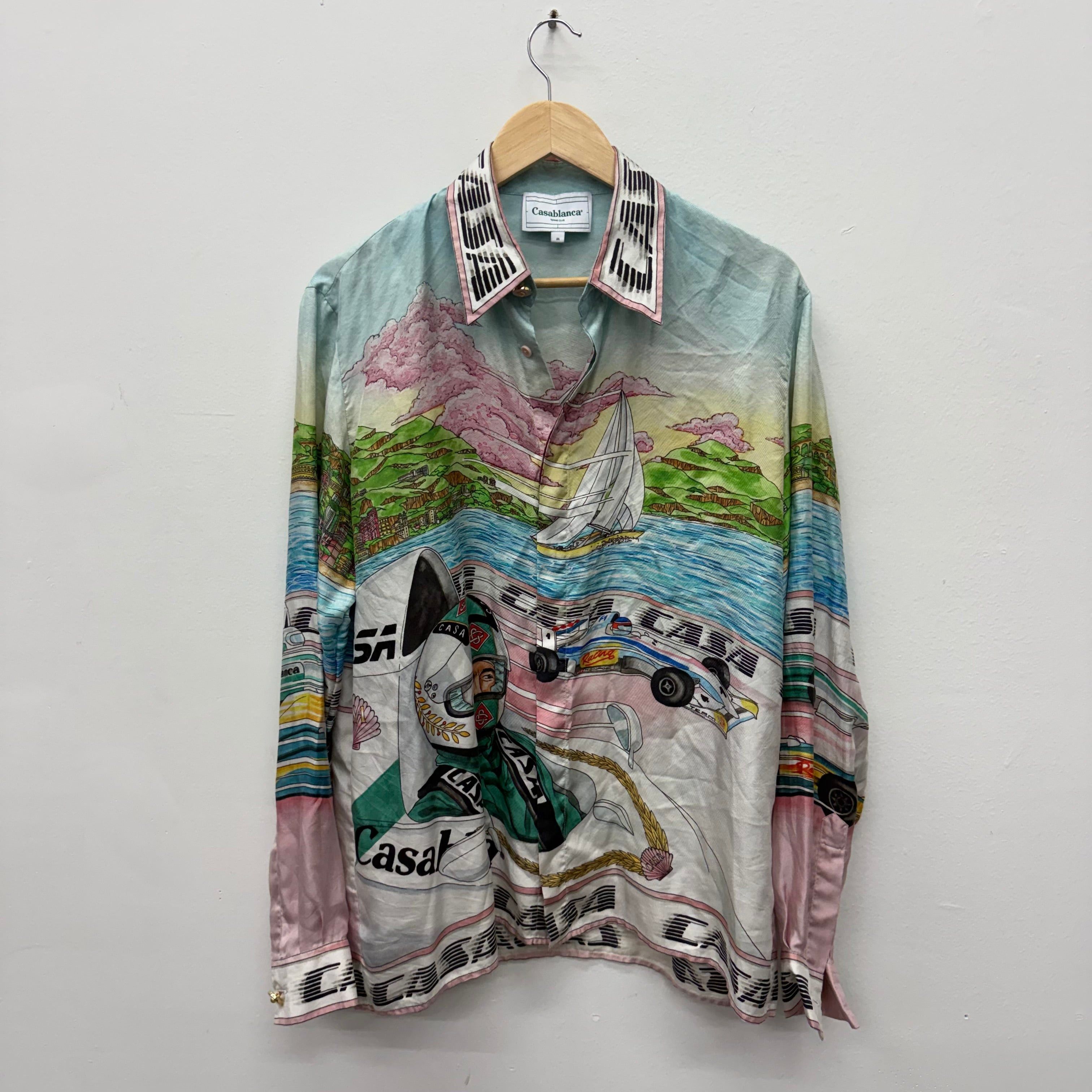 Casablanca Casablanca Art of Racing Silk Button Shirt - Size M Size US M / EU 48-50 / 2 - 1 Thumbnail