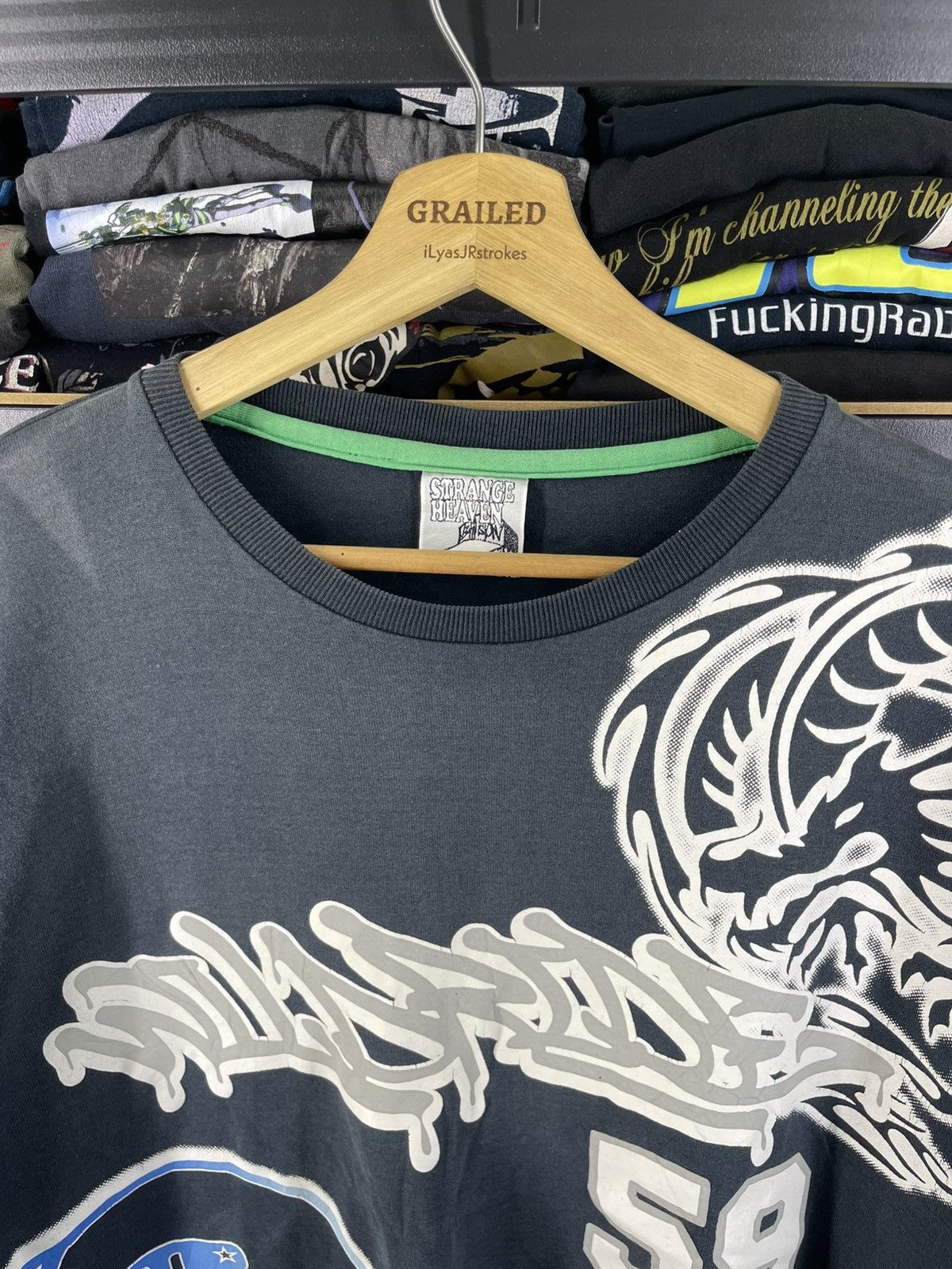Japanese Brand Thrashed Vintage Strange Heaven Long Sleeve Shirt Tee Size US L / EU 52-54 / 3 - 15 Thumbnail