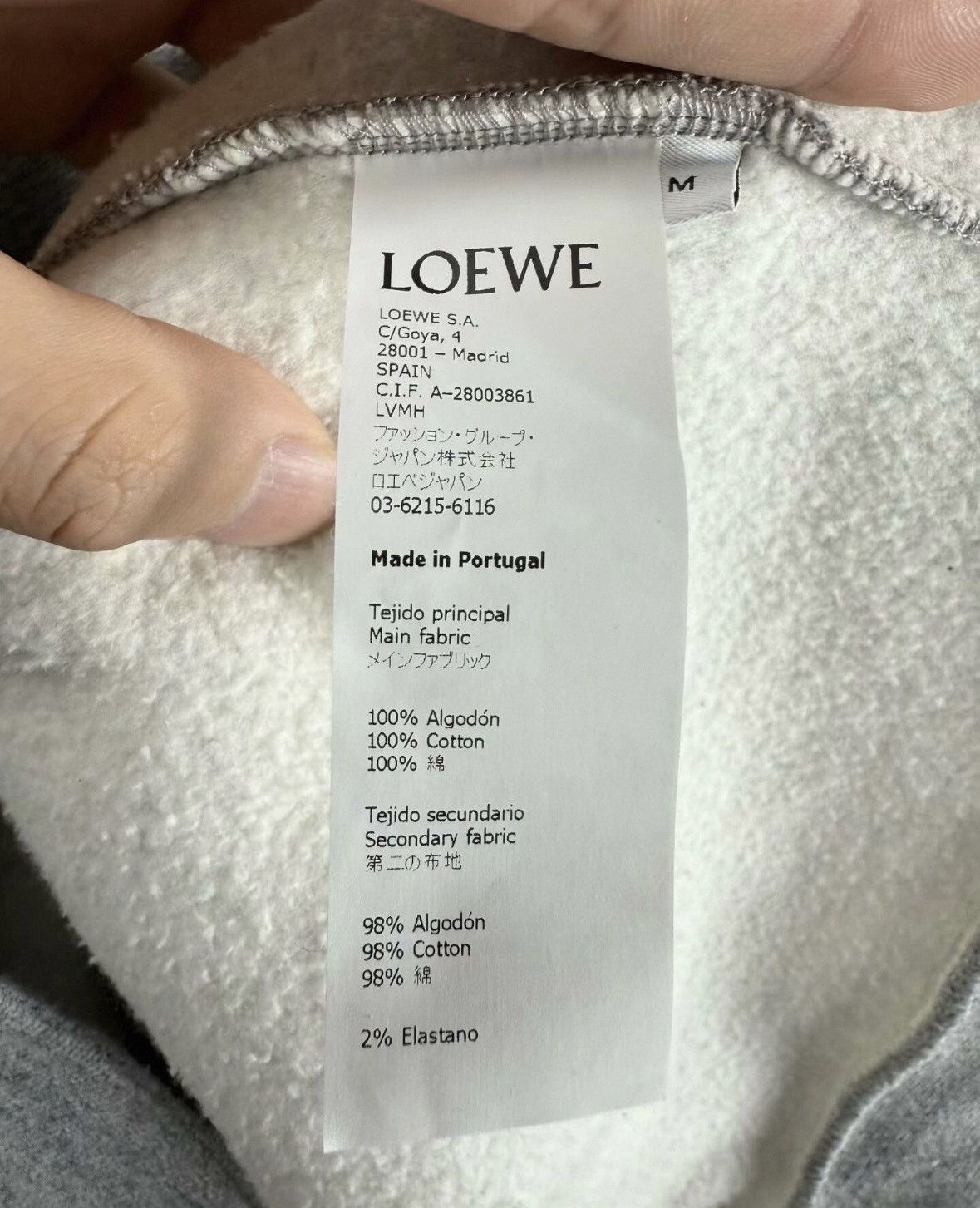 Loewe Loewe Gray embroidered logo long hoodie sweatshirt Size US M / EU 48-50 / 2 - 3 Thumbnail