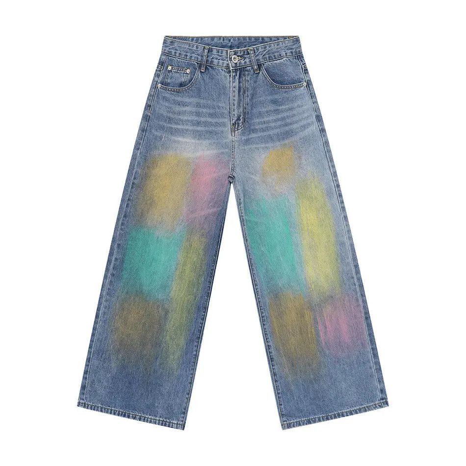 Japanese Brand Retro hip-hop colored graffiti jeans Size US 32 / EU 48 - 5 Thumbnail