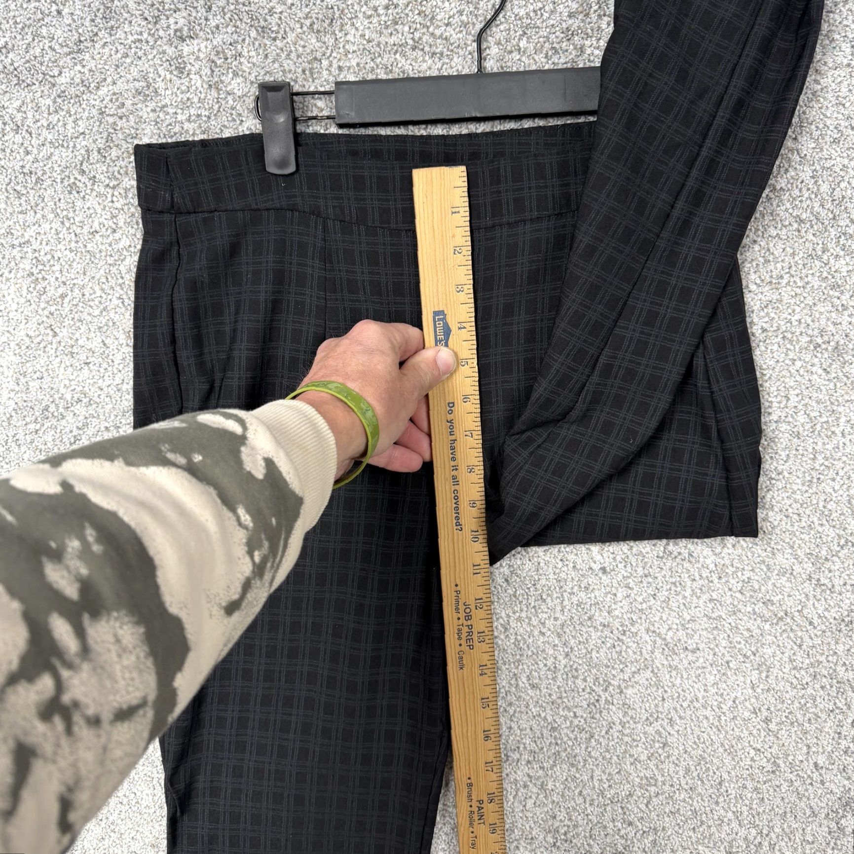Vintage VINTAGE? No. Briggs Dress Pants PS Petite Black Check Ponte Pull On Stretch Office Workwear Size 28" / US 6 / IT 42 - 6 Thumbnail