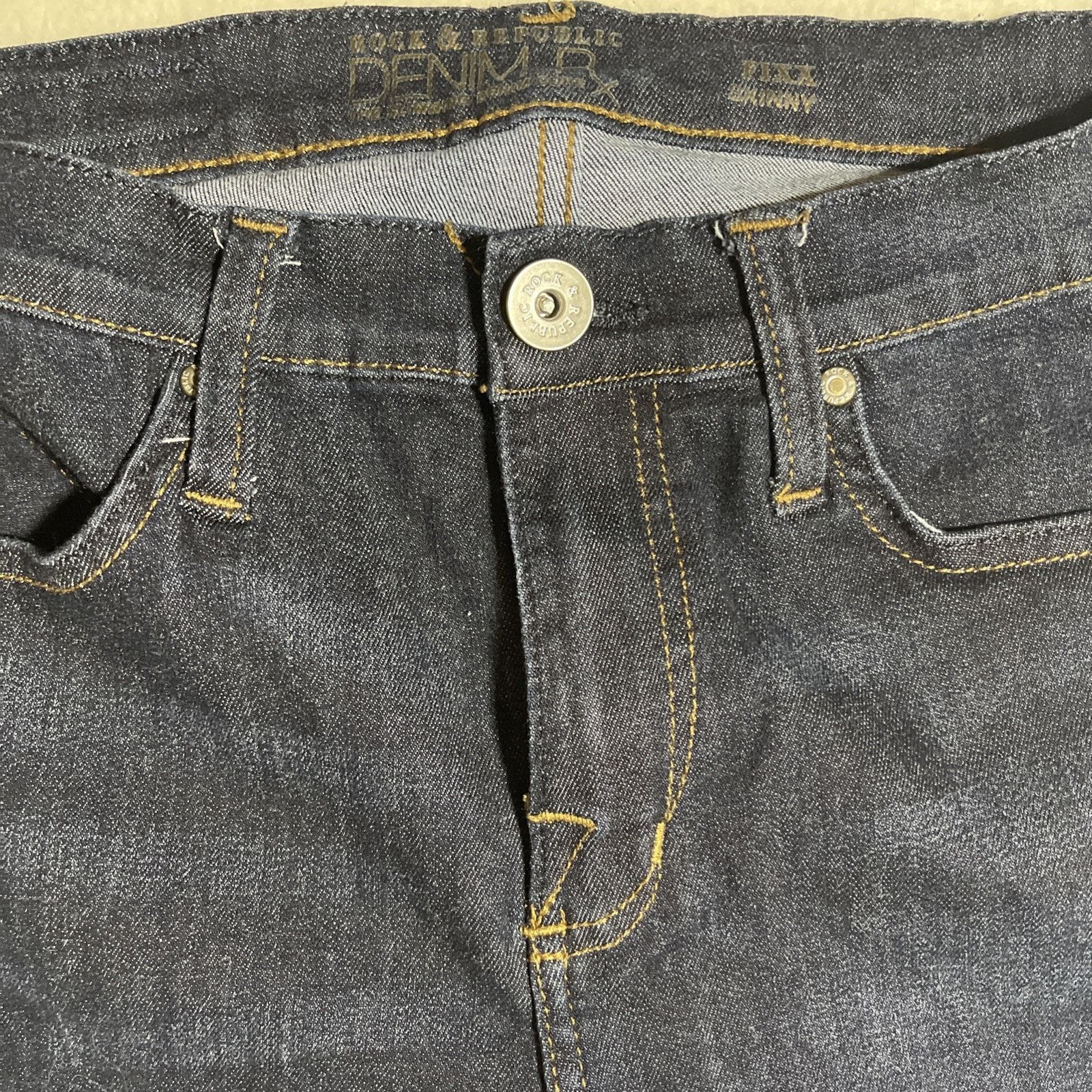 Rock & Republic Rock & Republic Women's Berlin Skinny 10 Dark Wash Rx -Fixx Size 32" / US 10 / IT 46 - 3 Thumbnail
