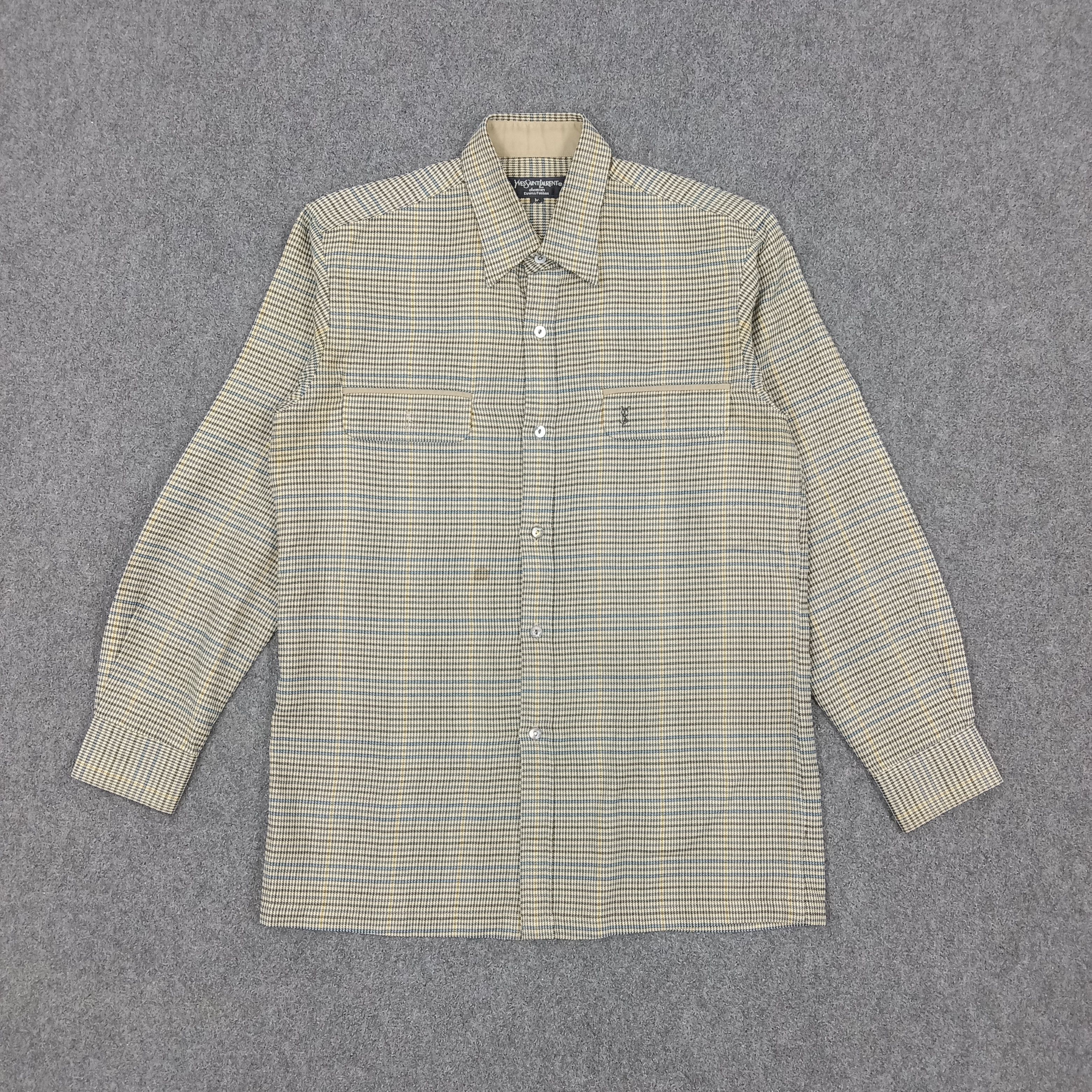 Vintage × Yves Saint Laurent Yves Saint Laurent Italian Brand Shirt Button Up Size US M / EU 48-50 / 2 - 1 Thumbnail