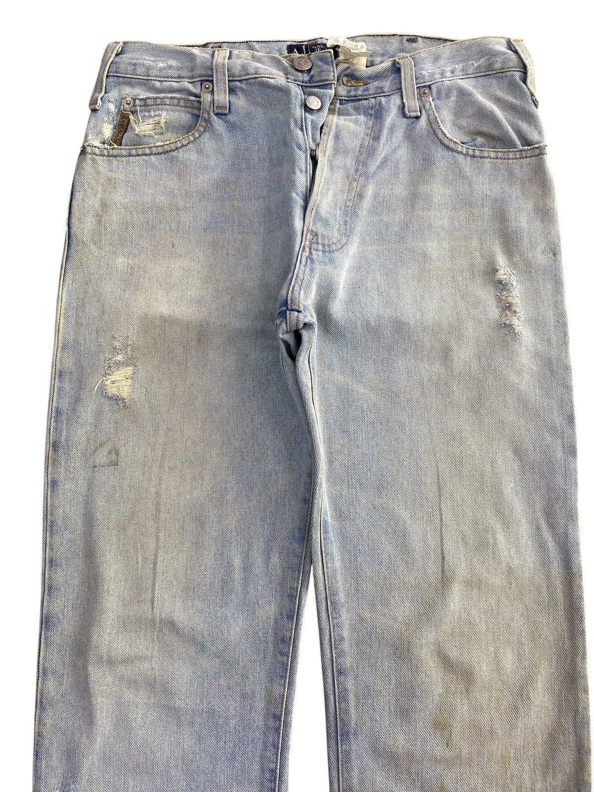 Armani Armani Acid Light Wash Ripped Style Straight Jeans Size US 30 / EU 46 - 2 Thumbnail